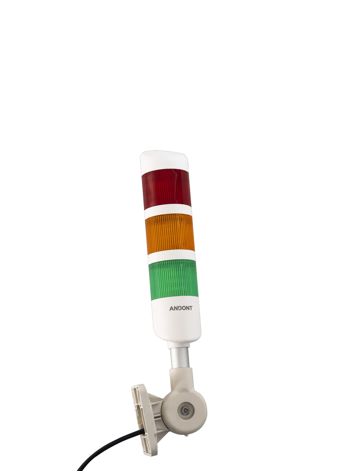 Stackable LED Andon Tower Lights with Rotatable Base - 24VDC Industrial Warning Column Lights (3 Layer with Buzzer) for Factory Automation & Warehouse Safety Alerts