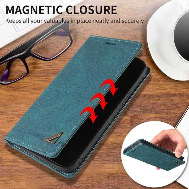Premium Anti-Theft Leather Wallet Case for Samsung Galaxy A14 - RFID Blocking & Secure Card Slots - Perfect for Travel, Work & Everyday Use