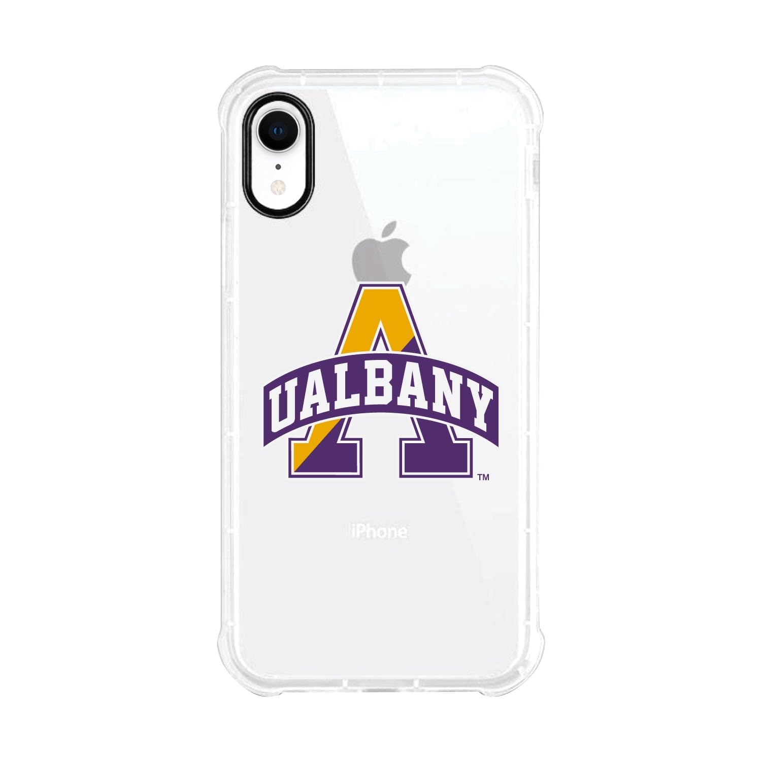 OTM Essentials Rugged Phone Case for iPhone 13 Pro Max - Shockproof Protective Cover with Reinforced Edges | Classic White Design | Perfect for University at Albany Students & Outdoor Activities