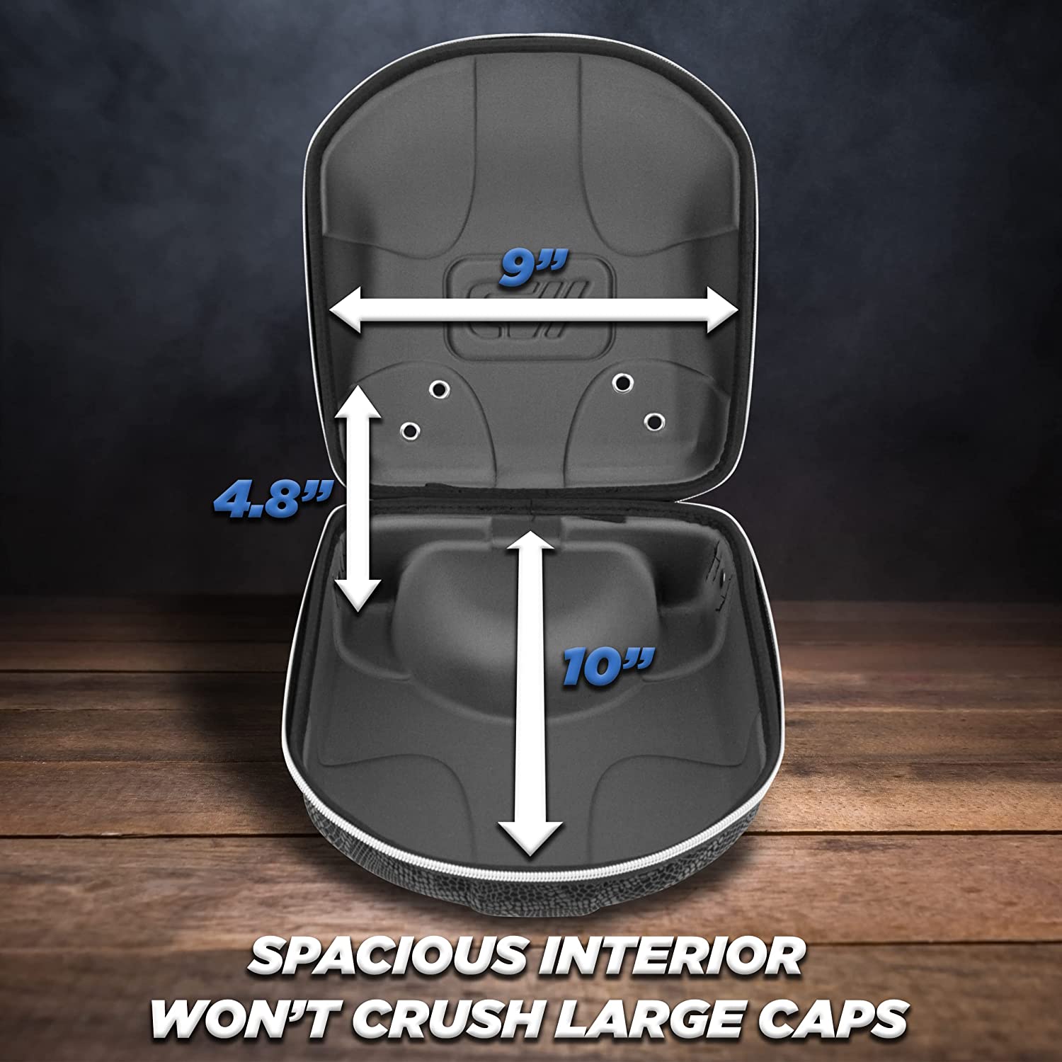 CASEMATIX Crush-Resistant Hard Shell Baseball Cap Travel Case - Protective Hat Storage for Men & Women - Perfect for Travel, Sports, and Everyday Use