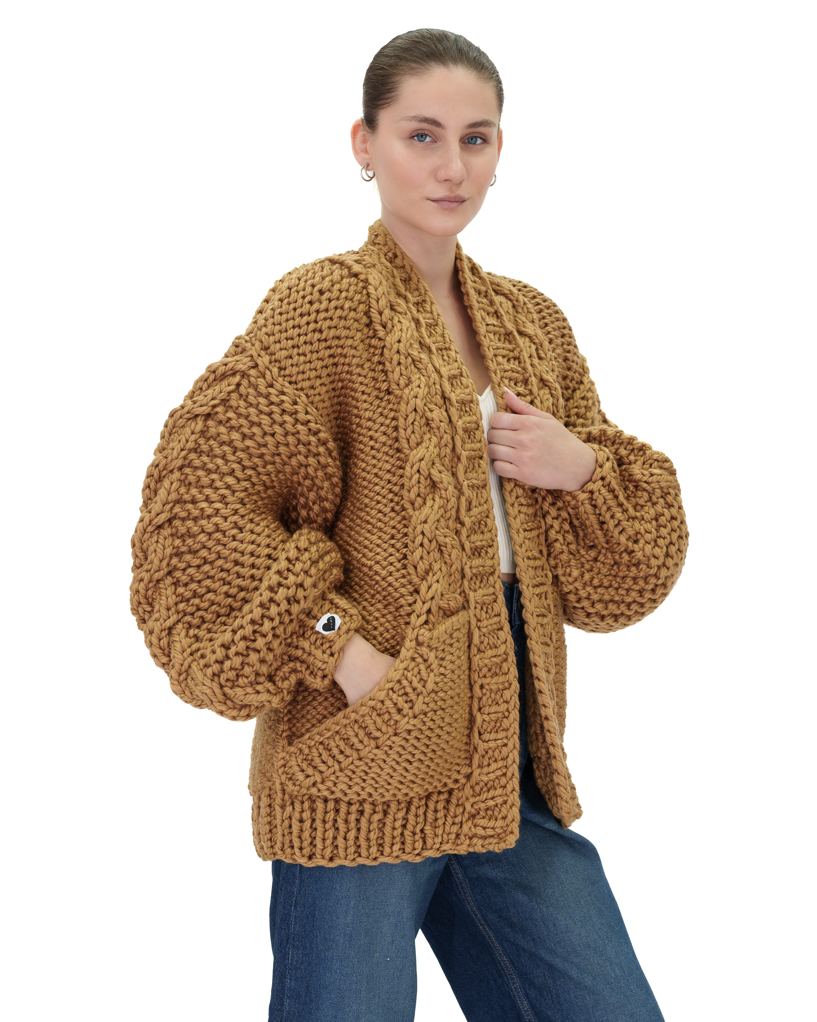 Stylish Braided Pocket Cardigan for Women - Soft Knit Open Front Sweater | Perfect for Fall, Winter & Layering Outfits