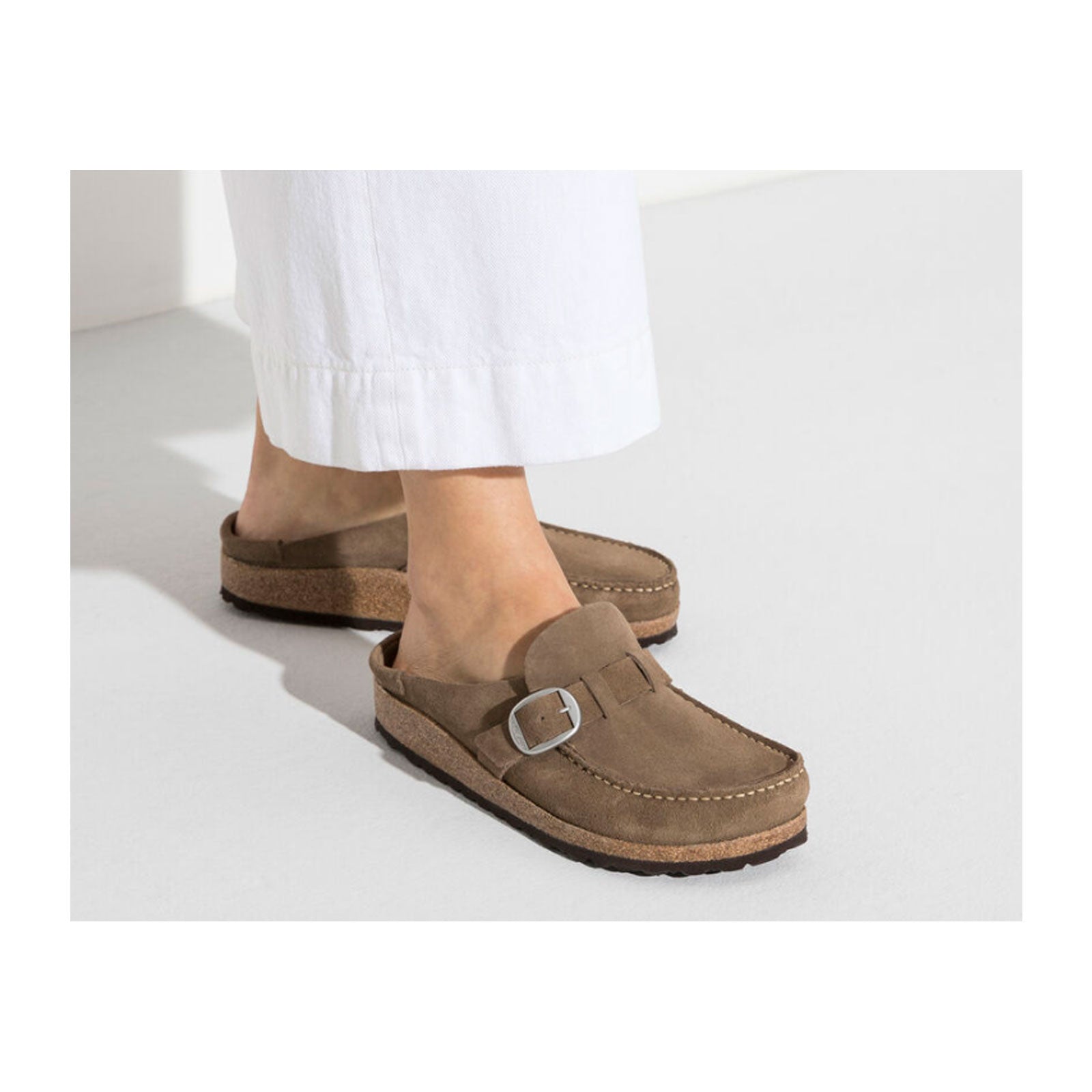 Birkenstock Buckley Clog for Women - Comfortable Gray Taupe Suede Slip-On Shoes | Perfect for Casual Wear, Office & Outdoor Activities