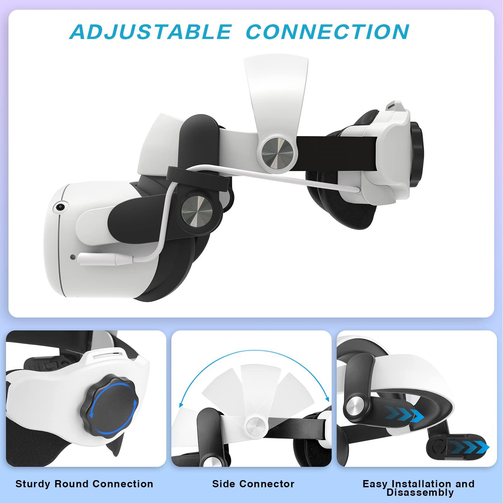 Upgraded NEWENMO Elite Strap with 5300mAh Battery for Oculus Quest 2 - Enhanced Comfort Head Strap VR Accessory to Reduce Head Pressure - Perfect for Extended Gaming, VR Movies & Immersive Experiences