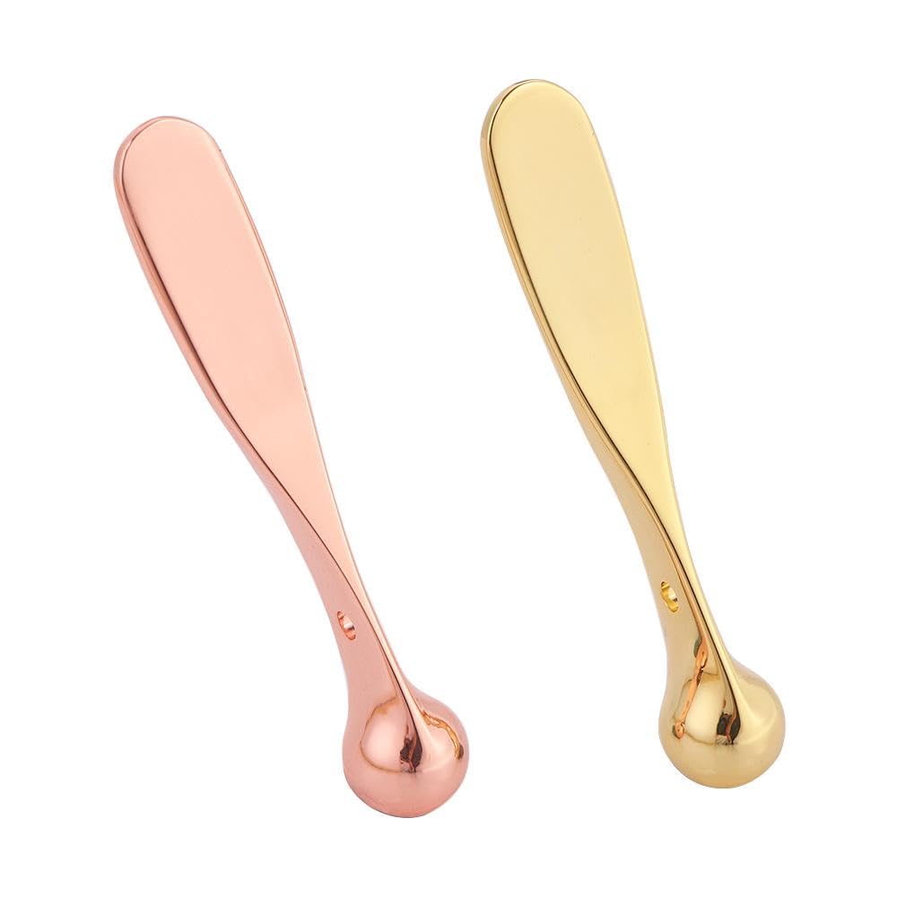 Rose Gold Metal Eye Cream Applicator & Massage Roller - Anti-Wrinkle Eye Care Tool for Women, DIY Facial Spoon & Cosmetic Massage Stick | Perfect for Skincare Routine, Dark Circle Treatment & Puffiness Relief