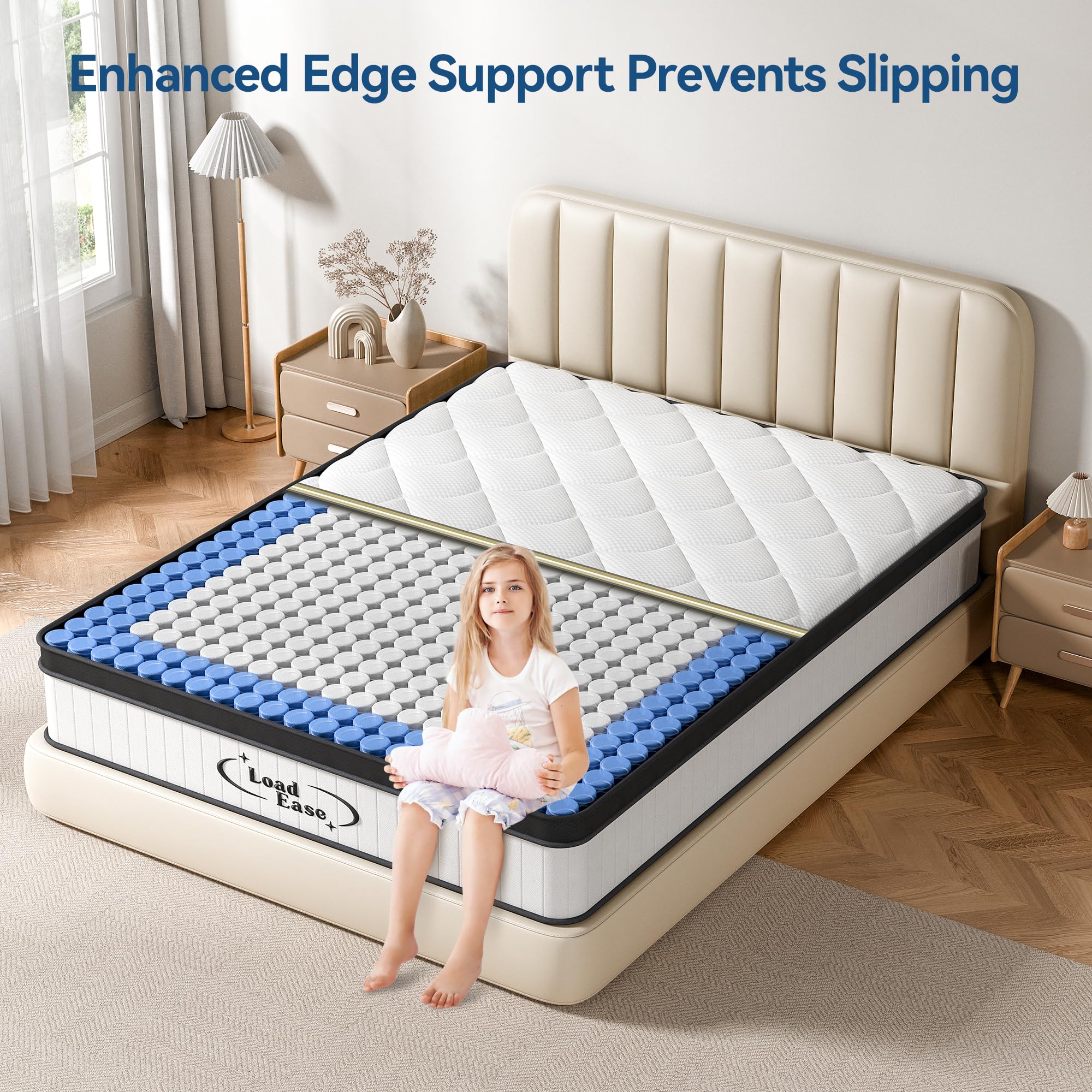12 Inch Queen Hybrid Memory Foam Mattress in a Box - Individually Pocketed Springs for Back Pain Relief & Motion Isolation, Medium Firm, CertiPUR-US Certified - Perfect for Guest Rooms, Master Bedrooms & Small Apartments