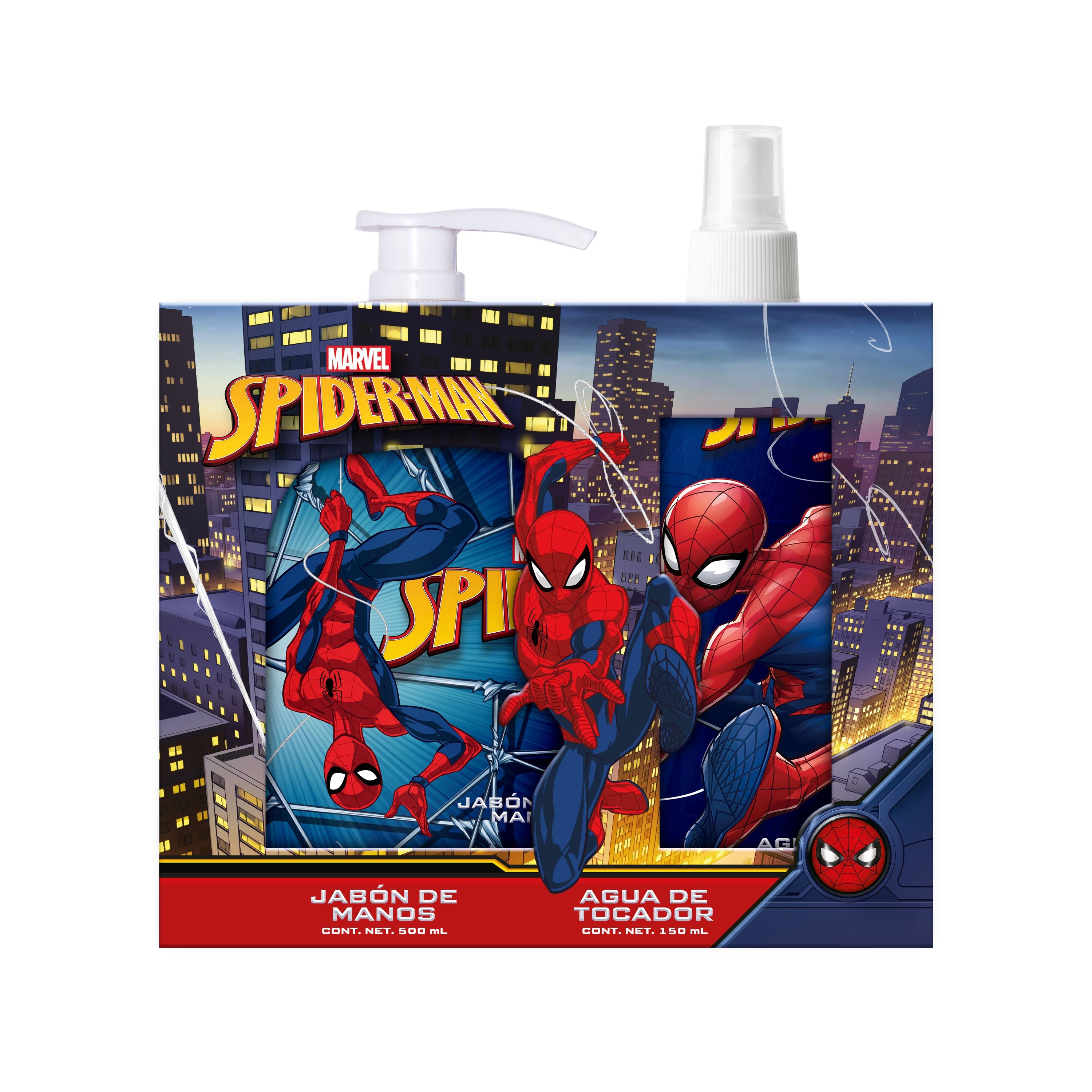 Spider-Man Hand Soap Set 500 mL + Body Mist 150 mL - Superhero Gifts for Kids, Bath & Body Essentials for Boys, Marvel Fan Merchandise - Perfect for Birthdays, Halloween & Cosplay