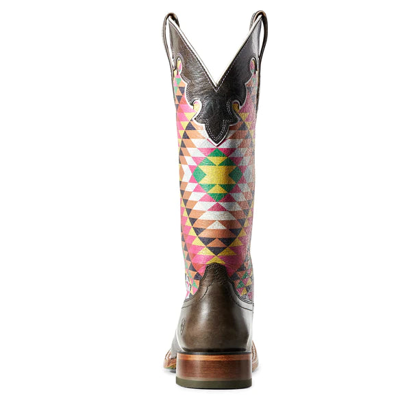 Ariat Men's Iron Grey Aztec Square Toe Western Boots - Durable Cowboy Boots for Riding, Work & Country Style