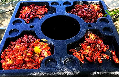 BayTec Crawfish Table - Durable Plastic Barrel Table Top for Outdoor BBQs, Seafood Boils, and Picnics | Perfect for Backyard Parties, Camping, and Tailgating