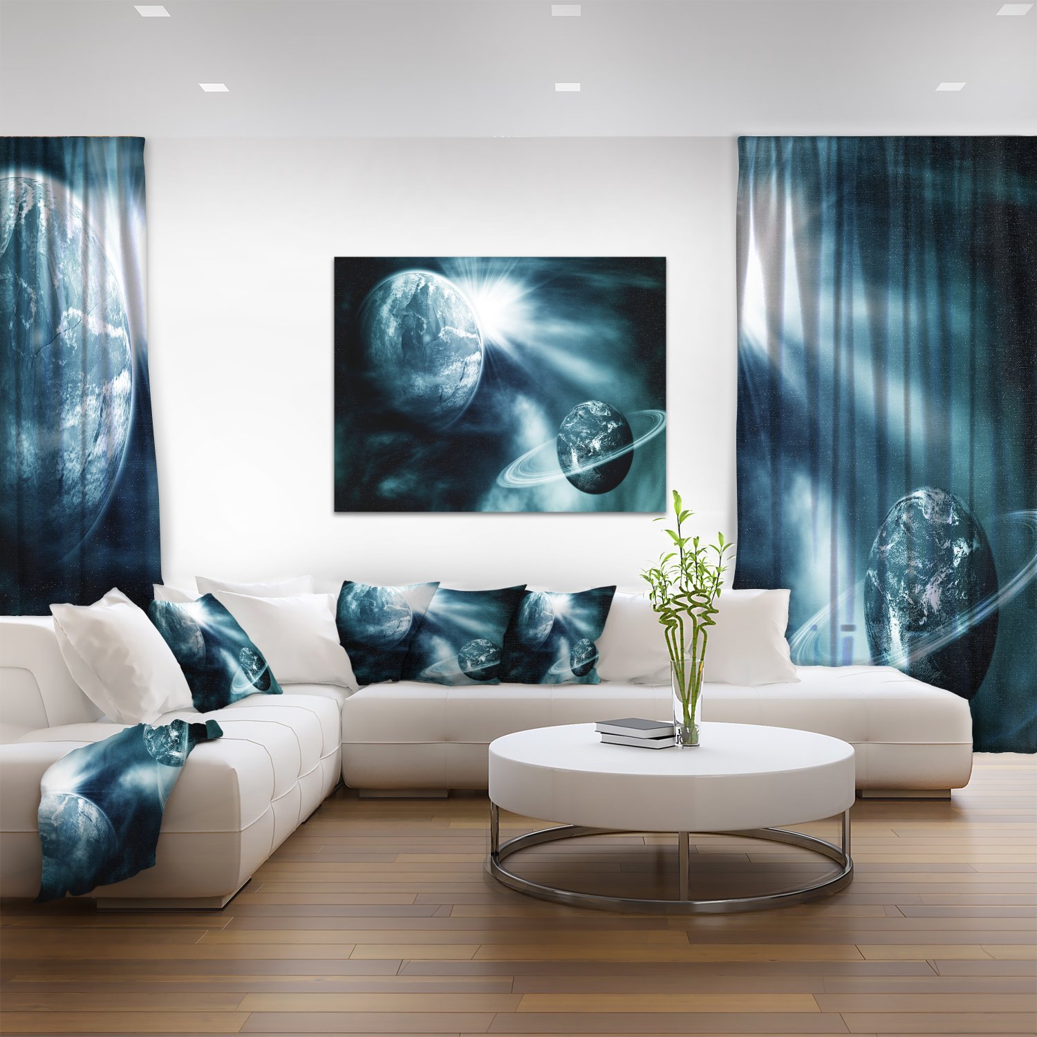 Two Planets Space View Canvas Art Print - Stunning Galaxy Wall Decor for Living Room, Bedroom & Office