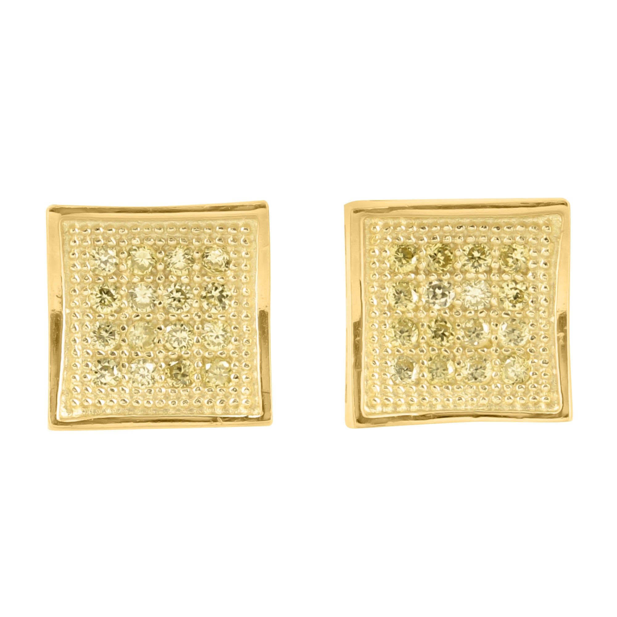 14K Gold Plated 925 Silver Concave Kite Earrings with Yellow Lab Diamond | Hypoallergenic Dangle Earrings for Women | Perfect for Parties, Weddings & Special Occasions