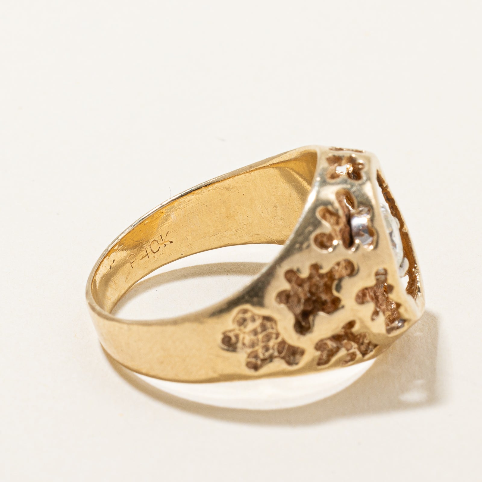 Elegant Diamond Textured Cocktail Ring - 0.26ctw Sparkling Gemstone Jewelry for Women - Size 9.25 - Perfect for Evening Parties, Weddings & Special Occasions