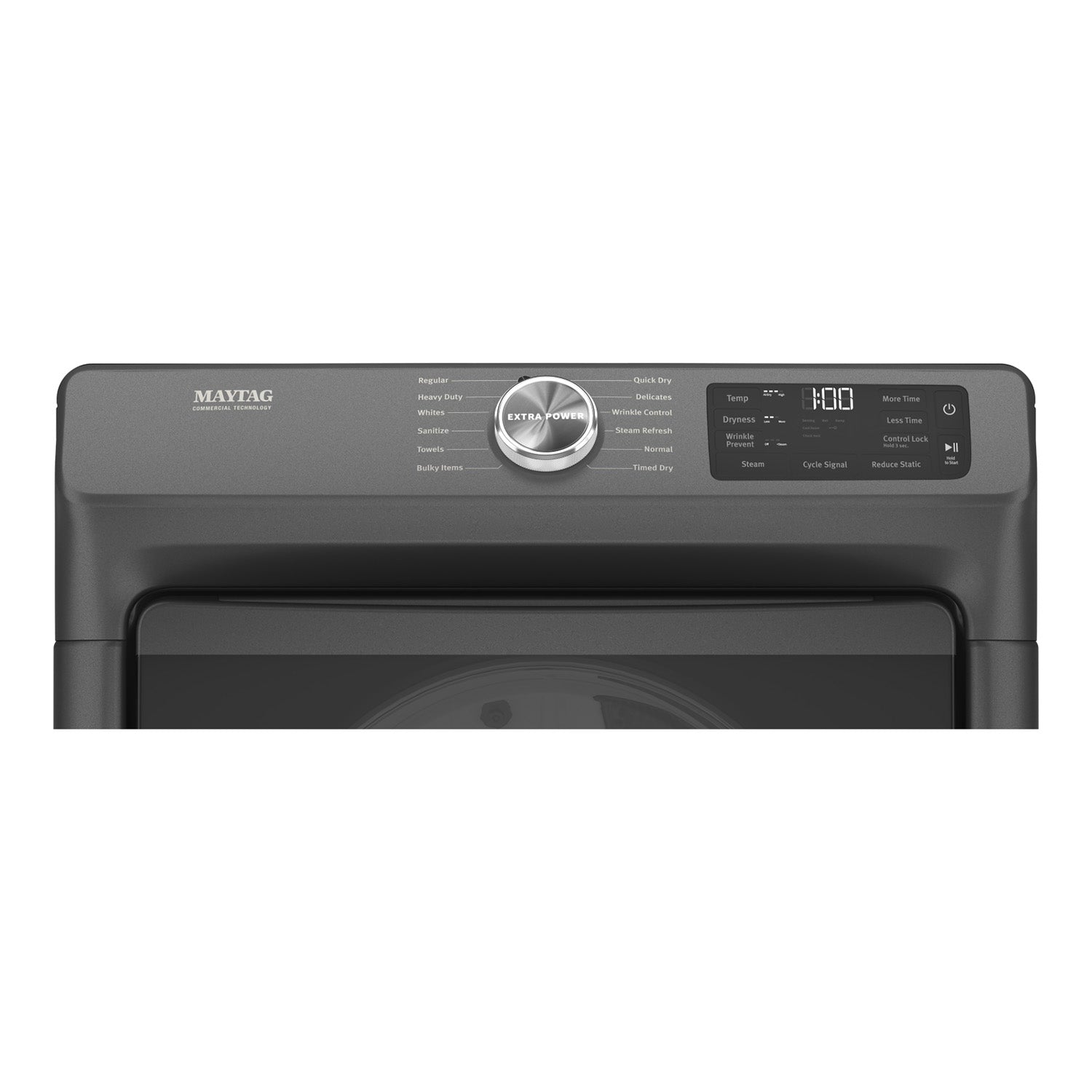 Maytag MHW5630MBK/YMED6630MBK 5.2 cu. ft. Front Load Washer & 7.3 cu. ft. Electric Dryer Set in Volcano Black - Perfect for Large Families & Laundry Rooms
