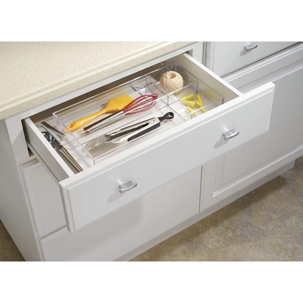 iDesign Clarity Plastic Divided Drawer Organizer - 8