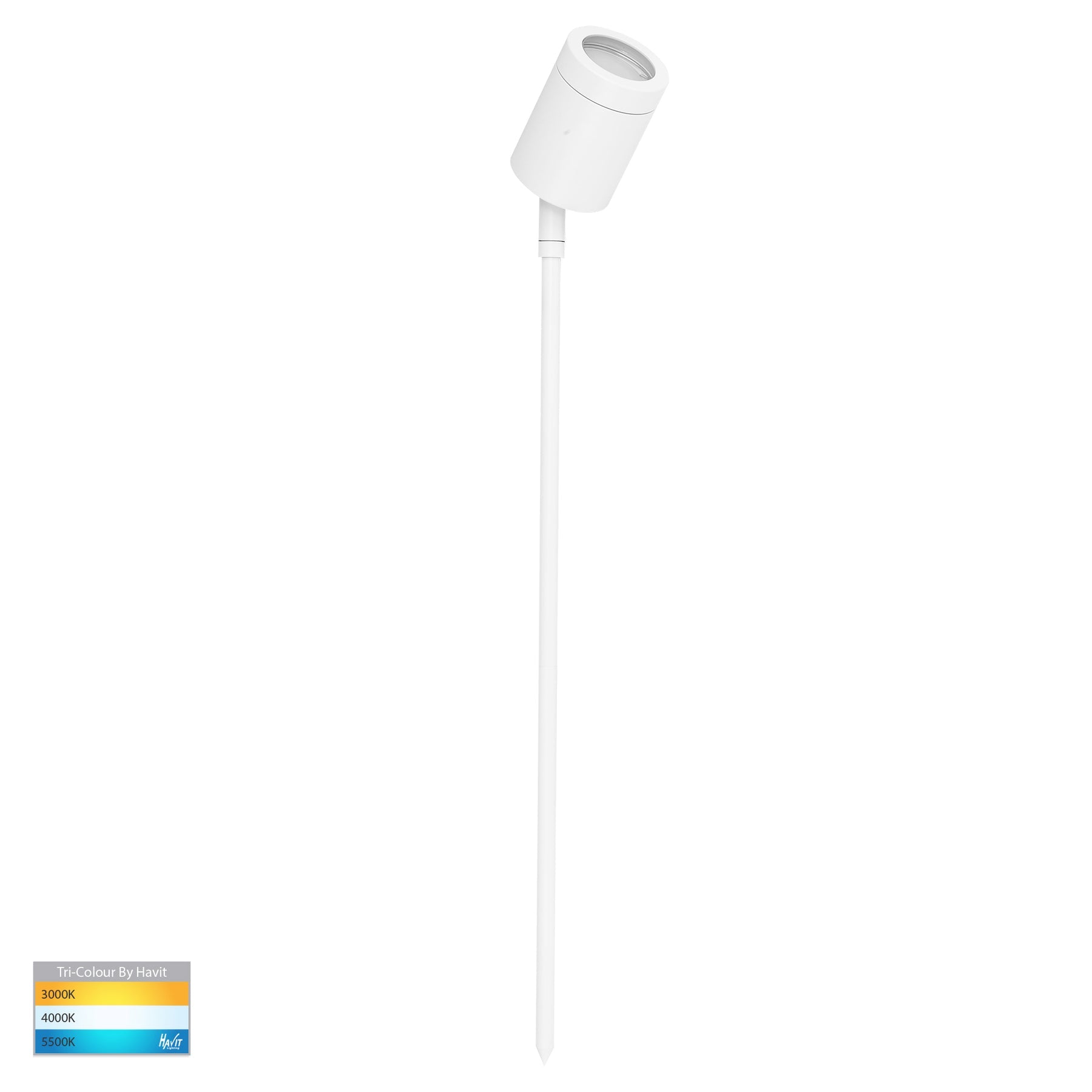 5W MR16 Pointe White TRI Color LED Garden Spike Light - Outdoor Landscape Lighting for Pathways, Gardens, and Decorative Yard Illumination