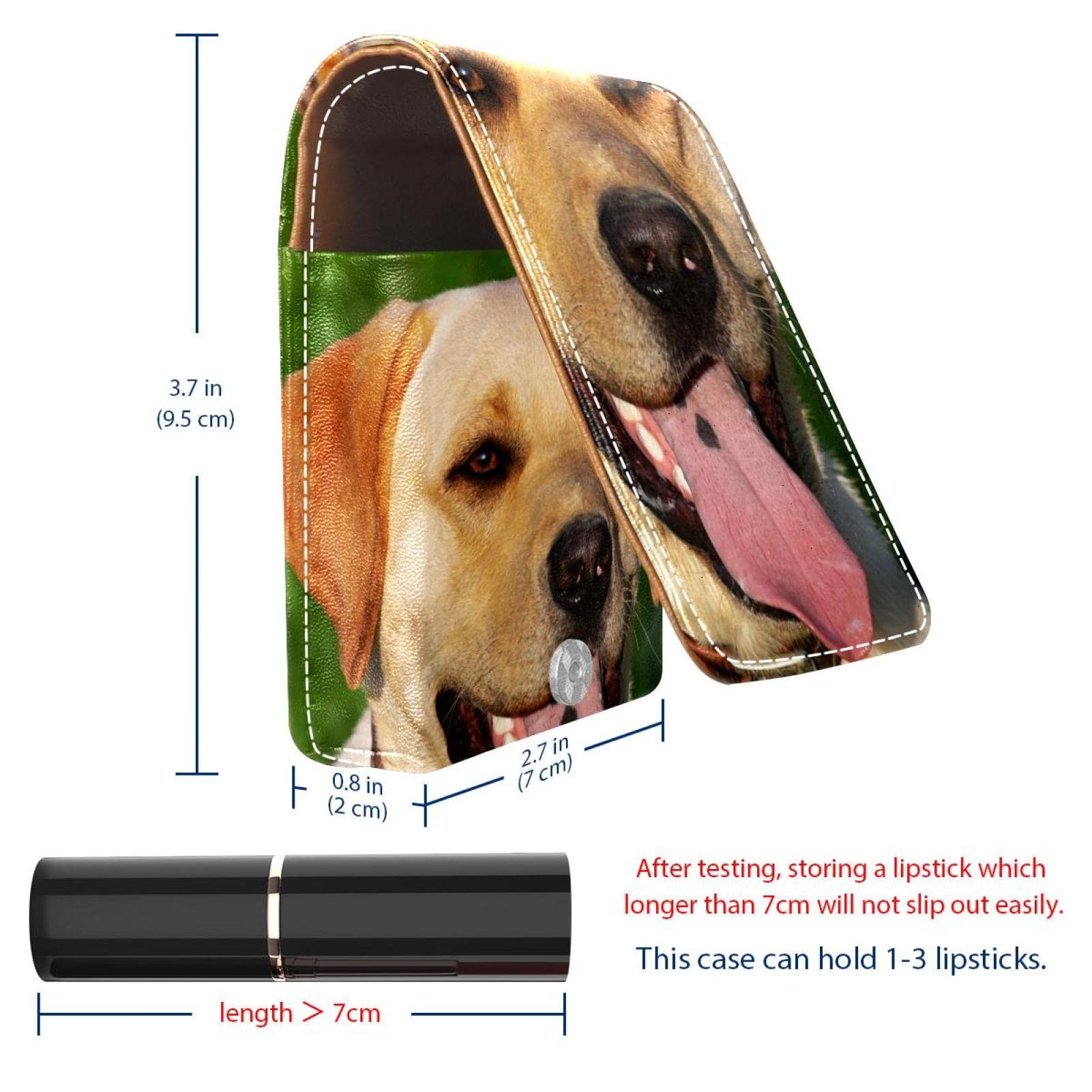 Personalized Lipstick Case - Portable Makeup Bag & Cosmetic Pouch Organizer with Cute Labrador Smile Design | Perfect for Travel, Daily Use & Gift Giving