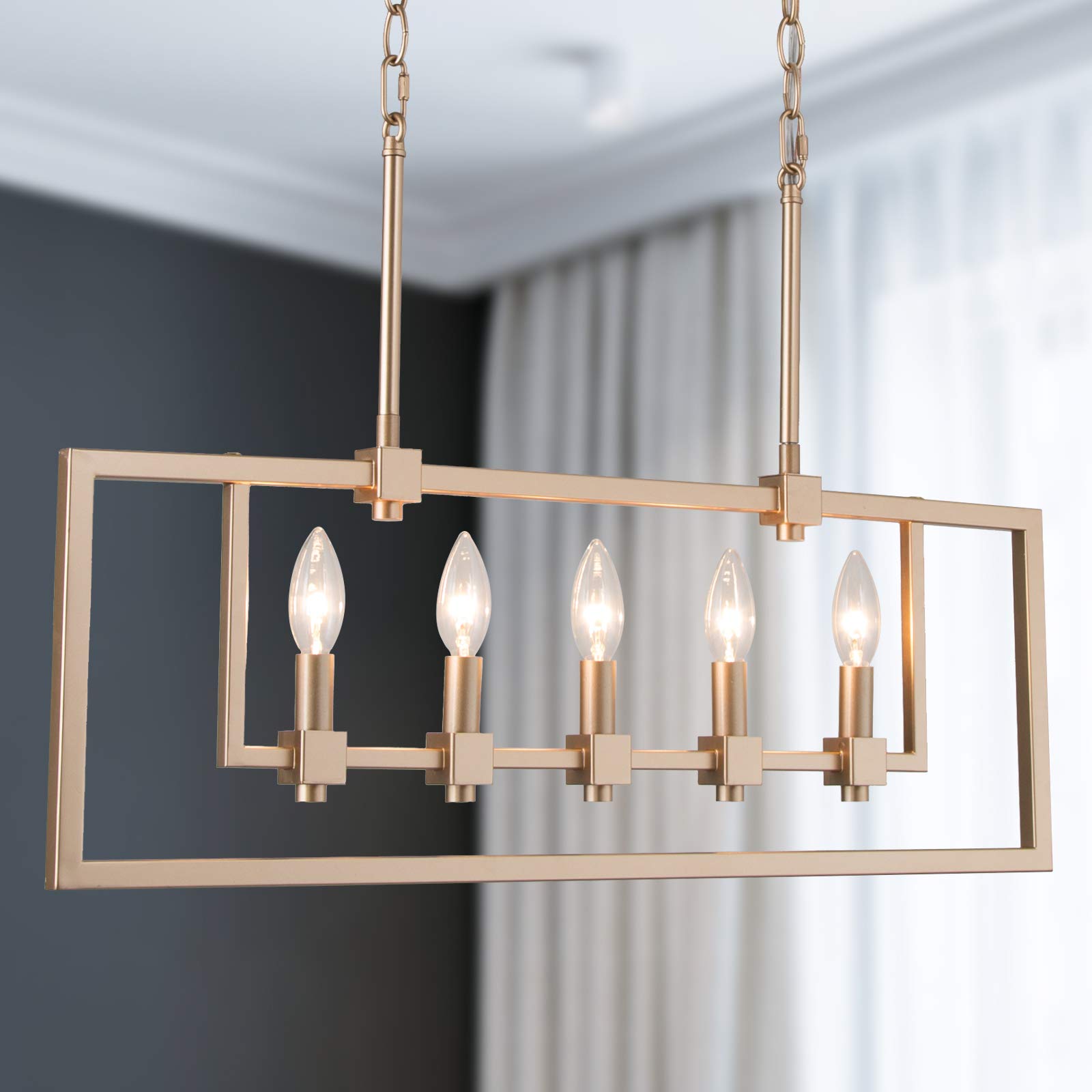 Modern 5-Light Gold Chandelier - 28