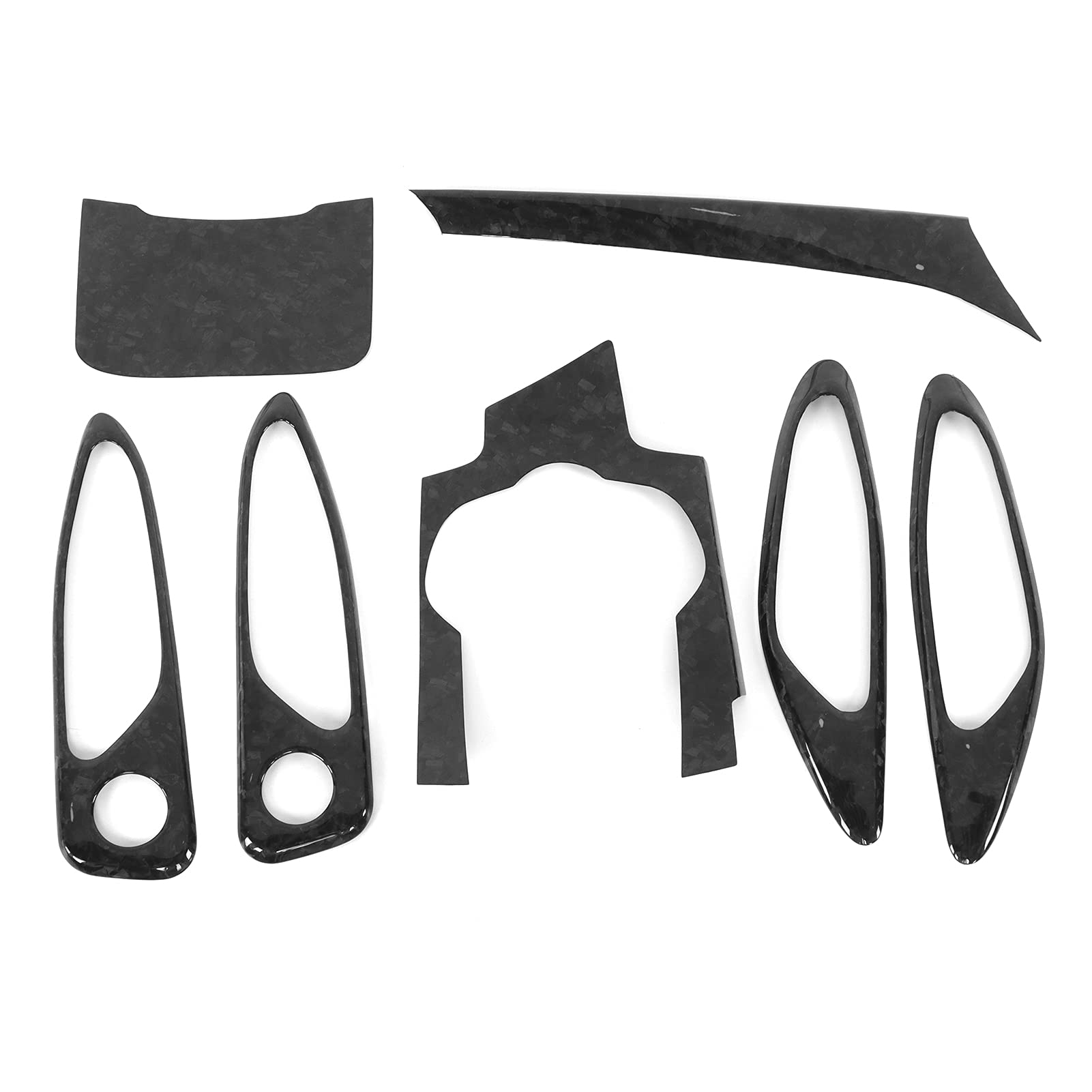 Fydun 7pcs Car Interior Trim Kit - Marble Forging Dry Carbon Fiber Replacement for Alfa Romeo Giulia LHD 2015-2020, Upgrade Your Car's Interior Style