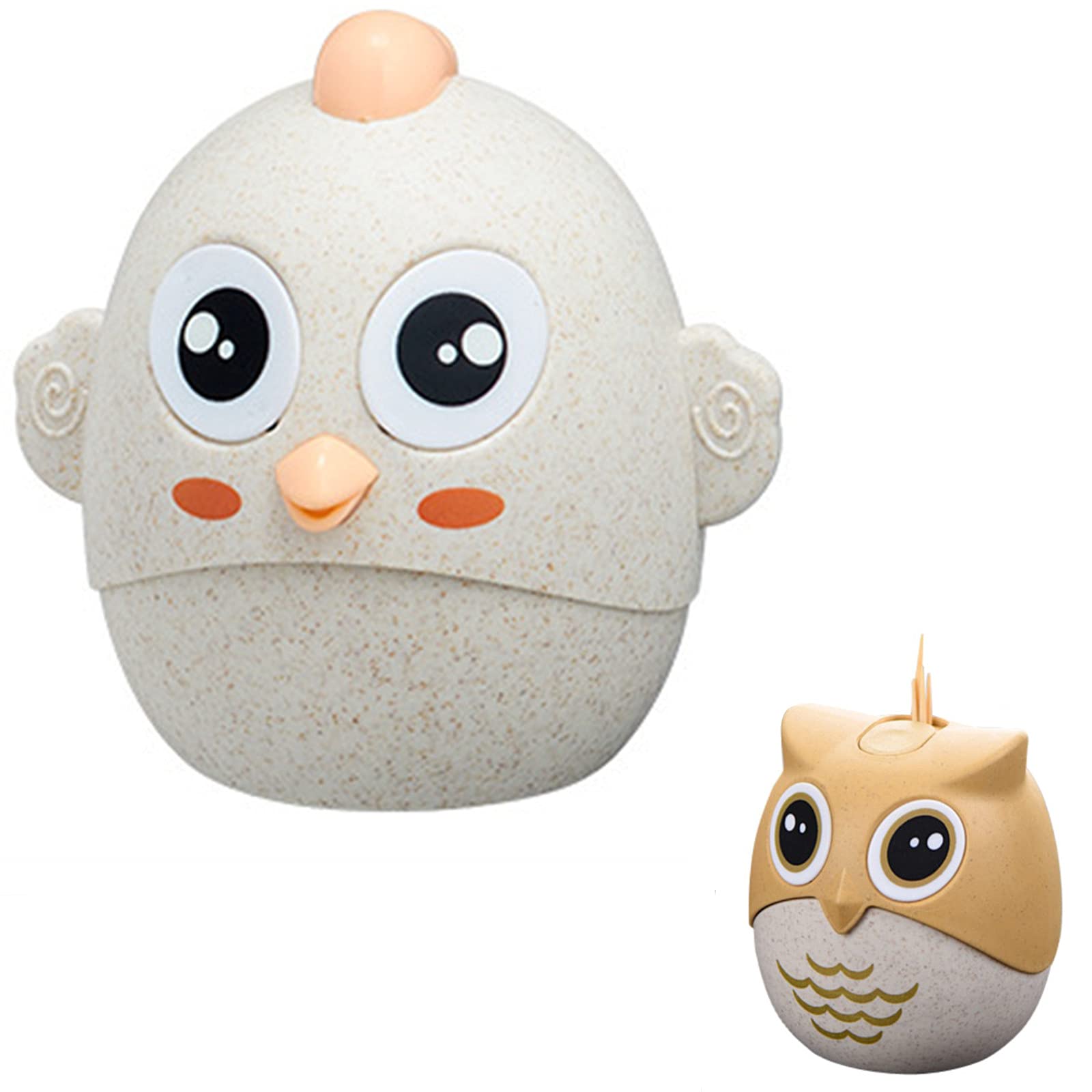 Owl & Chicken Cartoon Toothpick Holders - 2 Pcs Cute Kitchen & Desk Decor for Home, Party, Dining Table | Fun Toothpick Storage Box for Living Room & Office