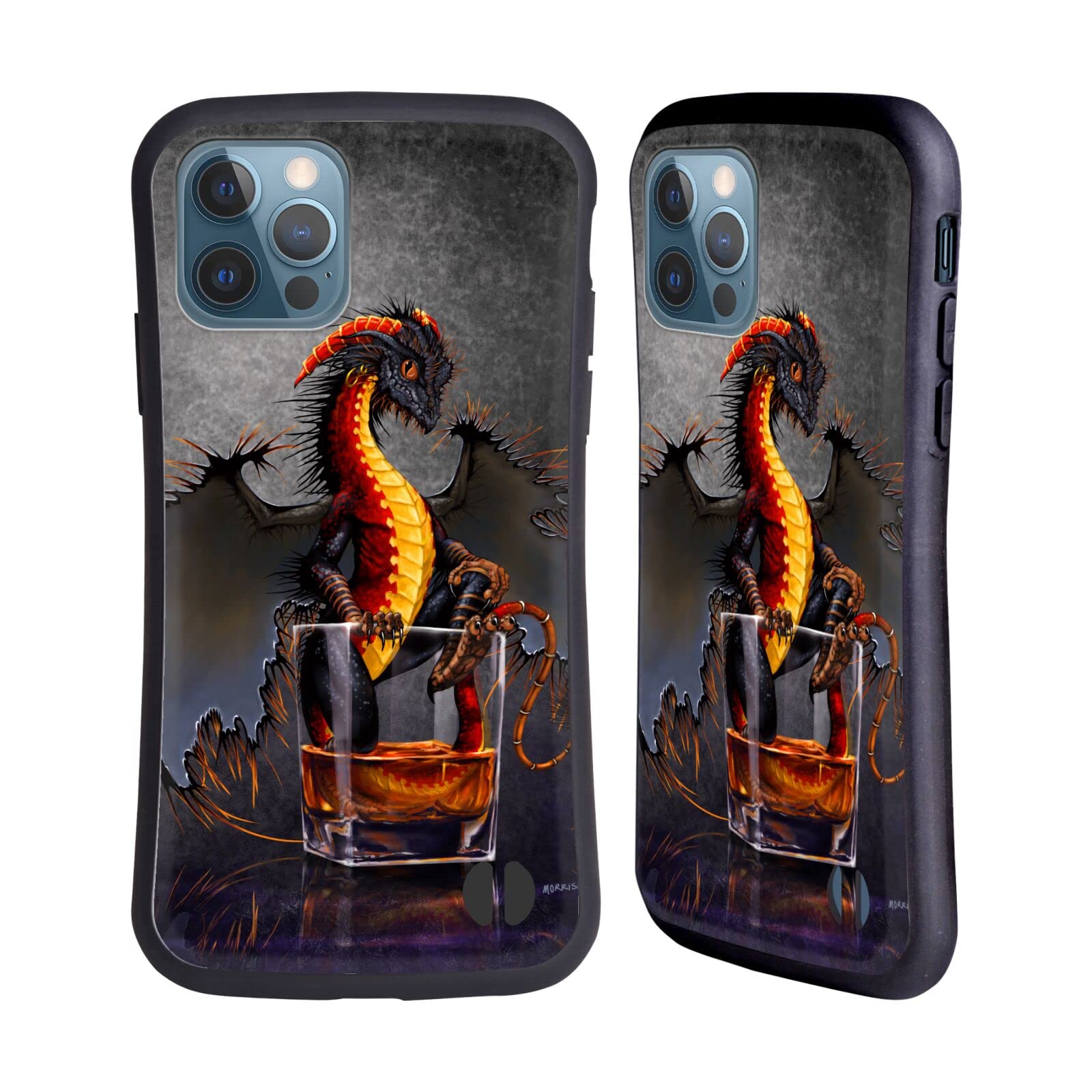 Officially Licensed Stanley Morrison Black Pirate Drink Dragons Hybrid Case for Apple iPhone 12 & iPhone 12 Pro - Durable Protective Phone Cover with Unique Design - Perfect for Everyday Use, Travel & Gift Giving