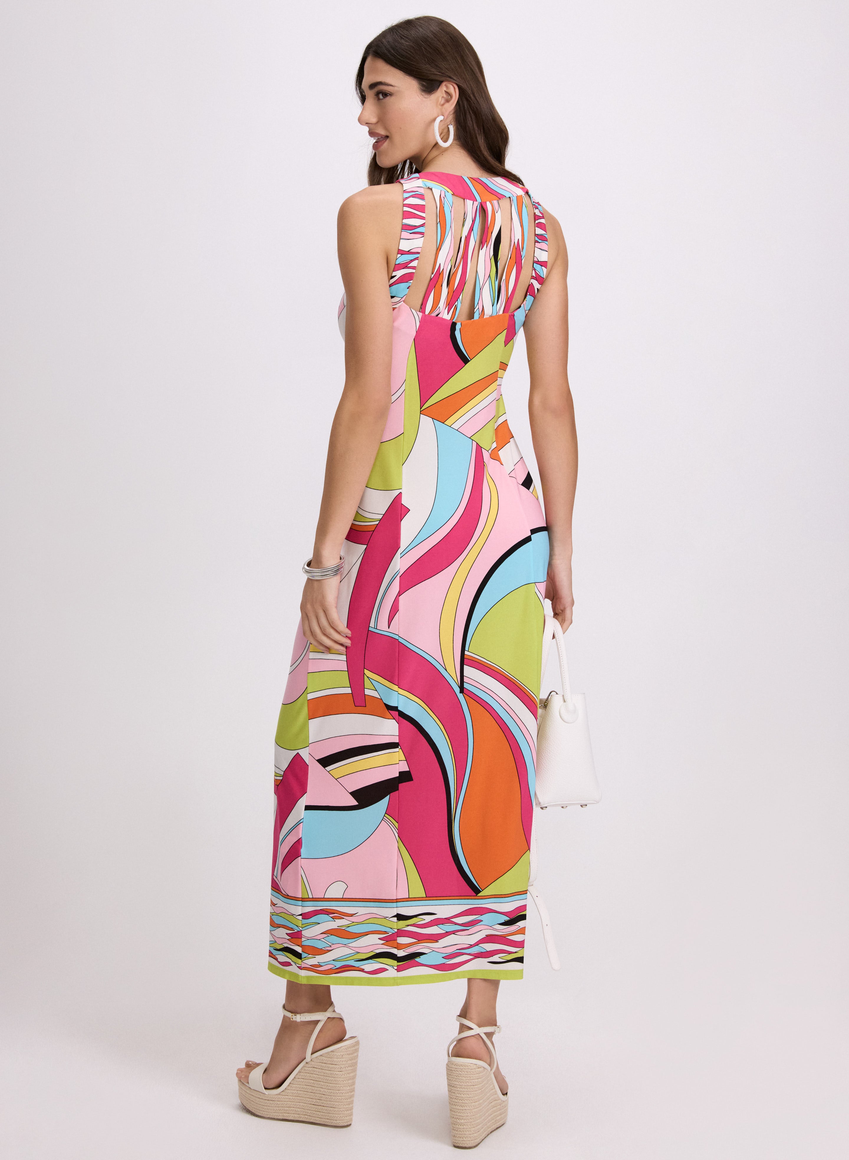 Stylish Abstract Print Maxi Dress for Women - Boho Flowy Long Dress for Beach, Vacation & Summer Outfits