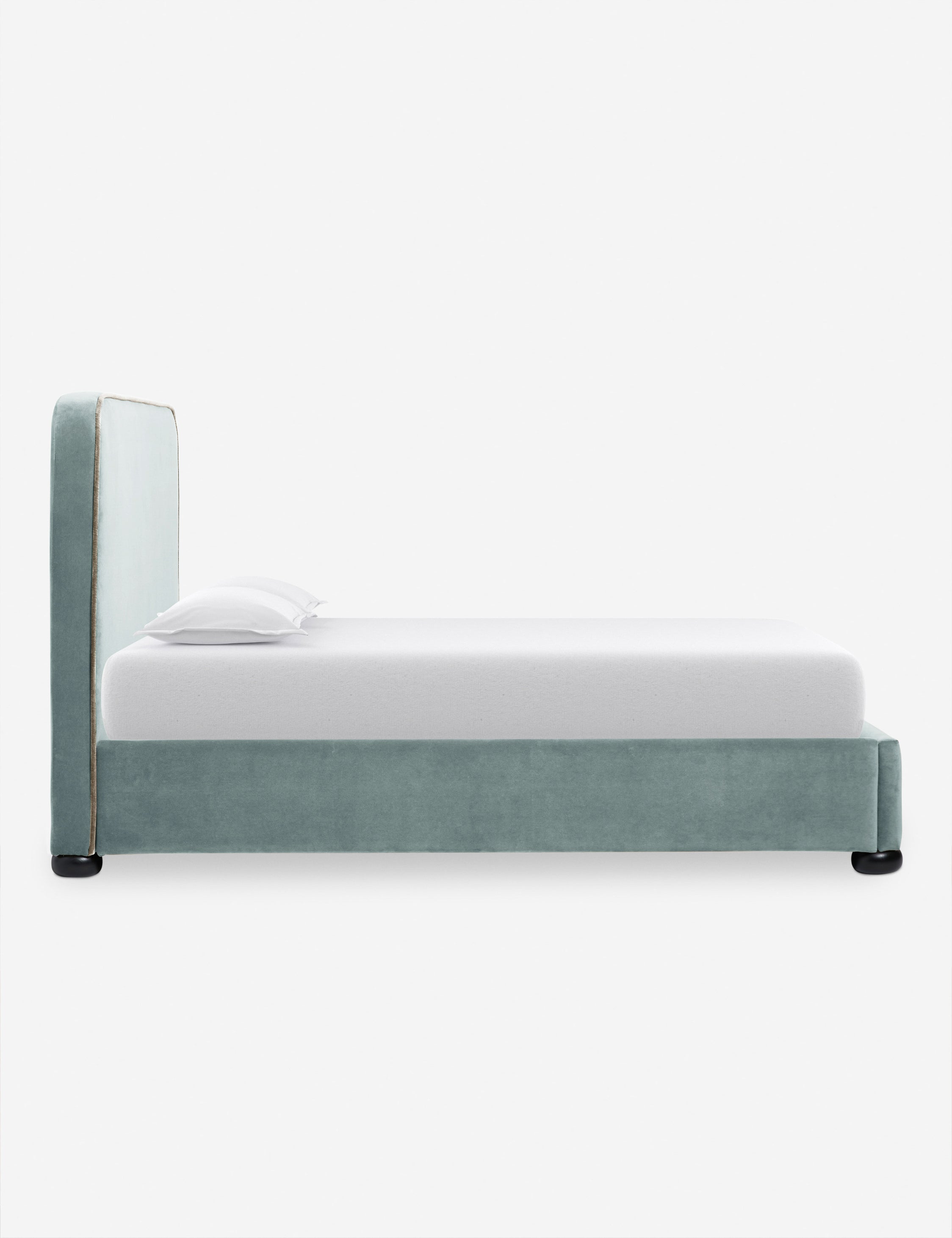 Bishop Platform Bed Frame - Queen Size Modern Minimalist Wooden Bed with Headboard - Perfect for Bedroom, Guest Room, and Studio Apartment