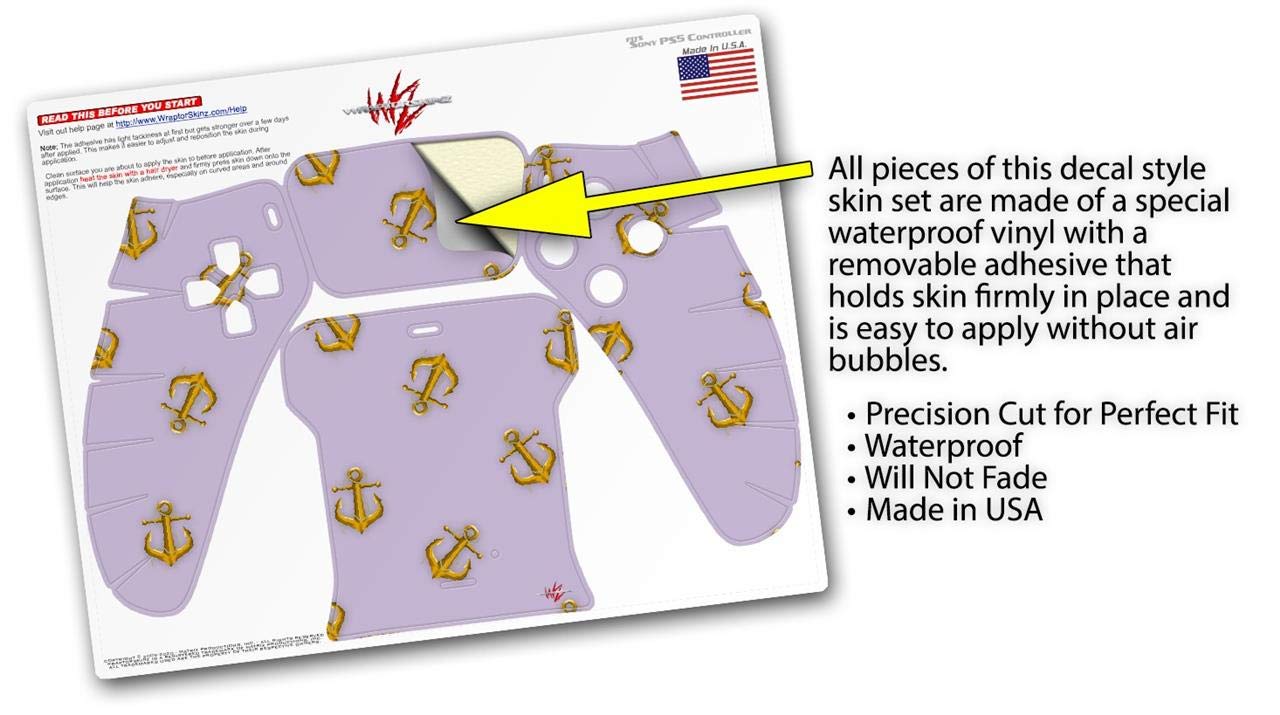 PS5 DualSense Controller Skin Wrap - Anchors Away Lavender for Gaming Protection