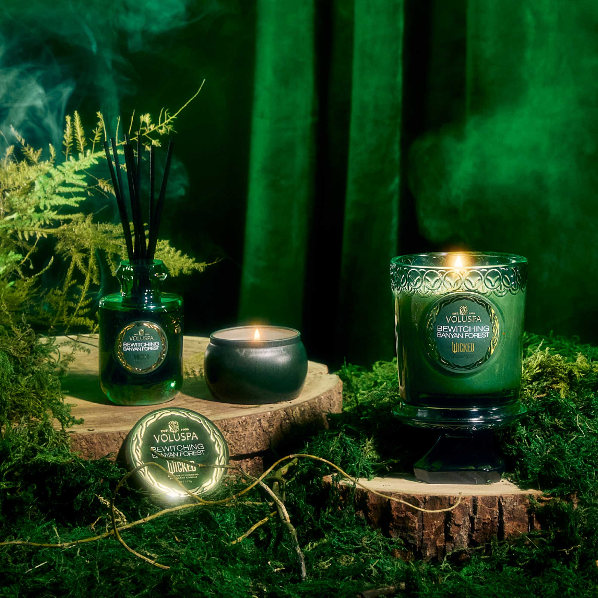 Bewitching Banyan Forest Mini Tin Candle - Wicked Collection Scented Soy Wax for Home Decor, Gifts & Relaxation - Perfect for Meditation, Spa Nights & Cozy Evenings