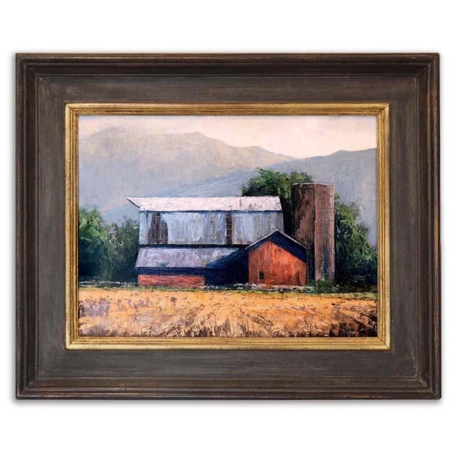 Layton Farmstead Oil Painting on Artist Board - Handmade Landscape Art for Home & Office Decor