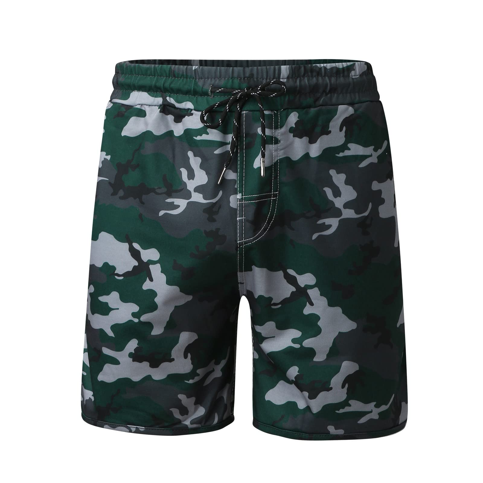 Men's Camouflage Athletic Shorts - Slant Pocket Wide Leg Jumpsuit Shorts with Pockets | Casual Summer Wear for Gym, Hiking & Outdoor Activities