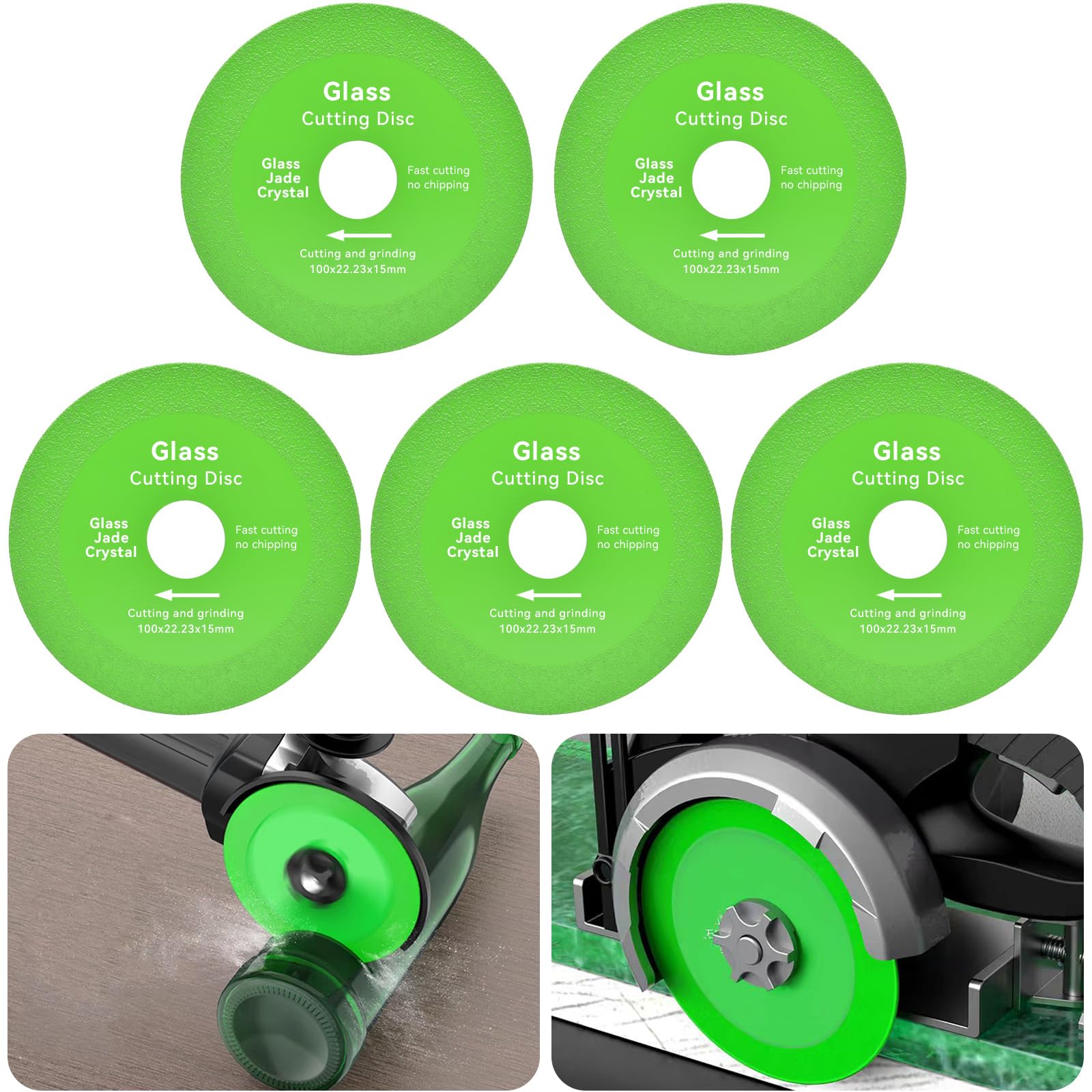 4 Inch Diamond Glass Cutting Disc - Ultra Thin Angle Grinder Saw Blade for Glass, Tile, Marble, Ceramic & Jade - Perfect for DIY Projects, Home Renovation & Craft Work