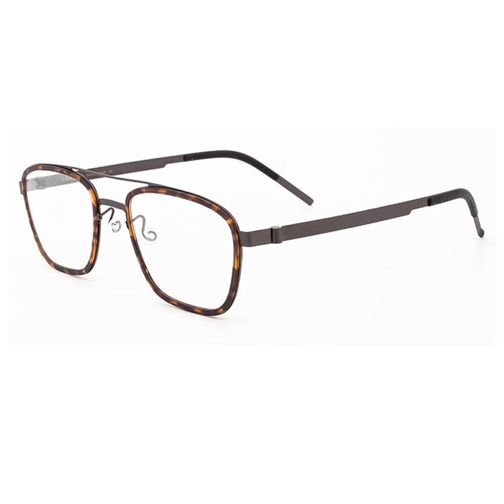 Retro HD Blue Light Blocking Glasses for Men - Pure Titanium Frame with 1.56 Aspherical Resin Lenses (+1.0 to +3.0 Diopter) - Reduce Eye Strain for Computer Work, Reading & Gaming