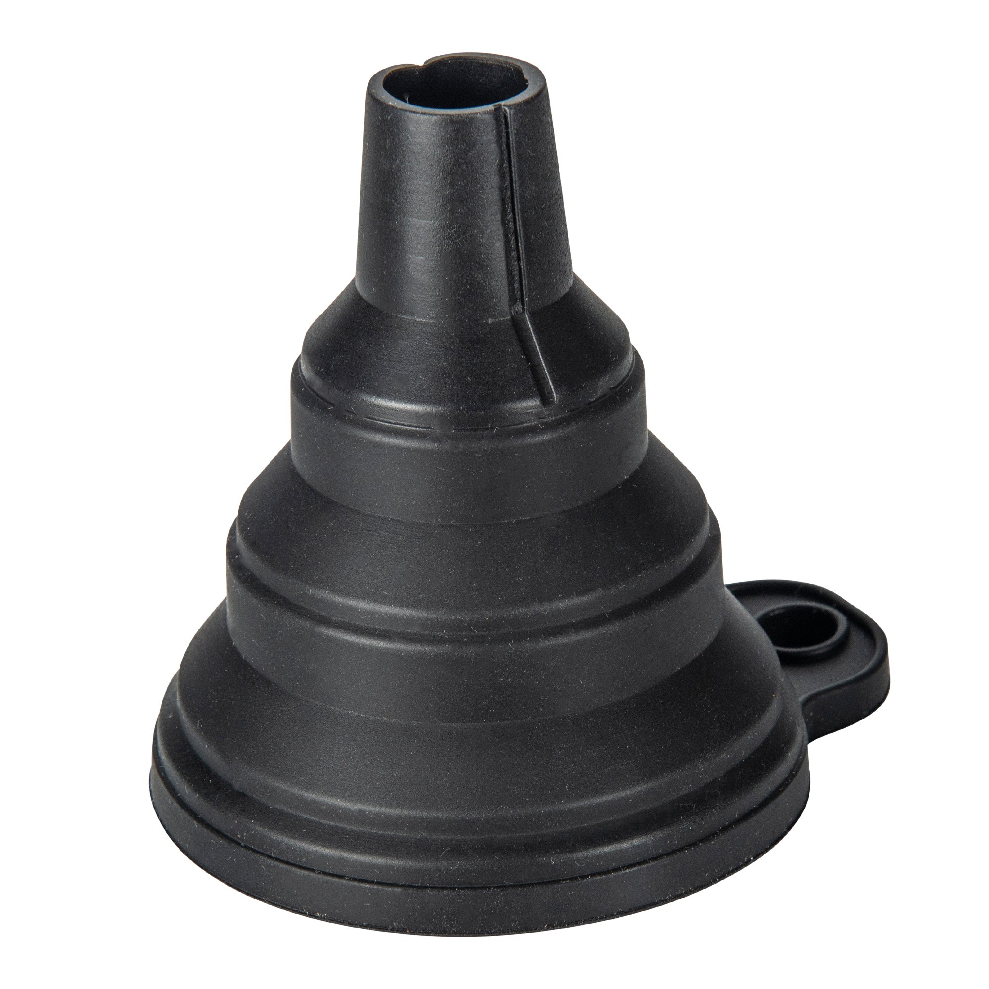 Black Foldable Silicone Funnel - Collapsible Kitchen Funnel for Cooking, Baking, Oil & Liquids - Perfect for Home, Camping & RV Use