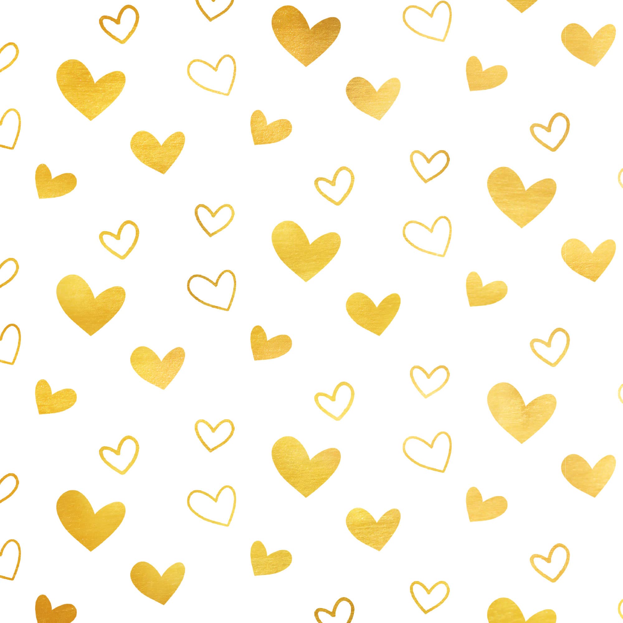 Premium White & Metallic Gold Heart Tissue Paper Bulk Pack - 20