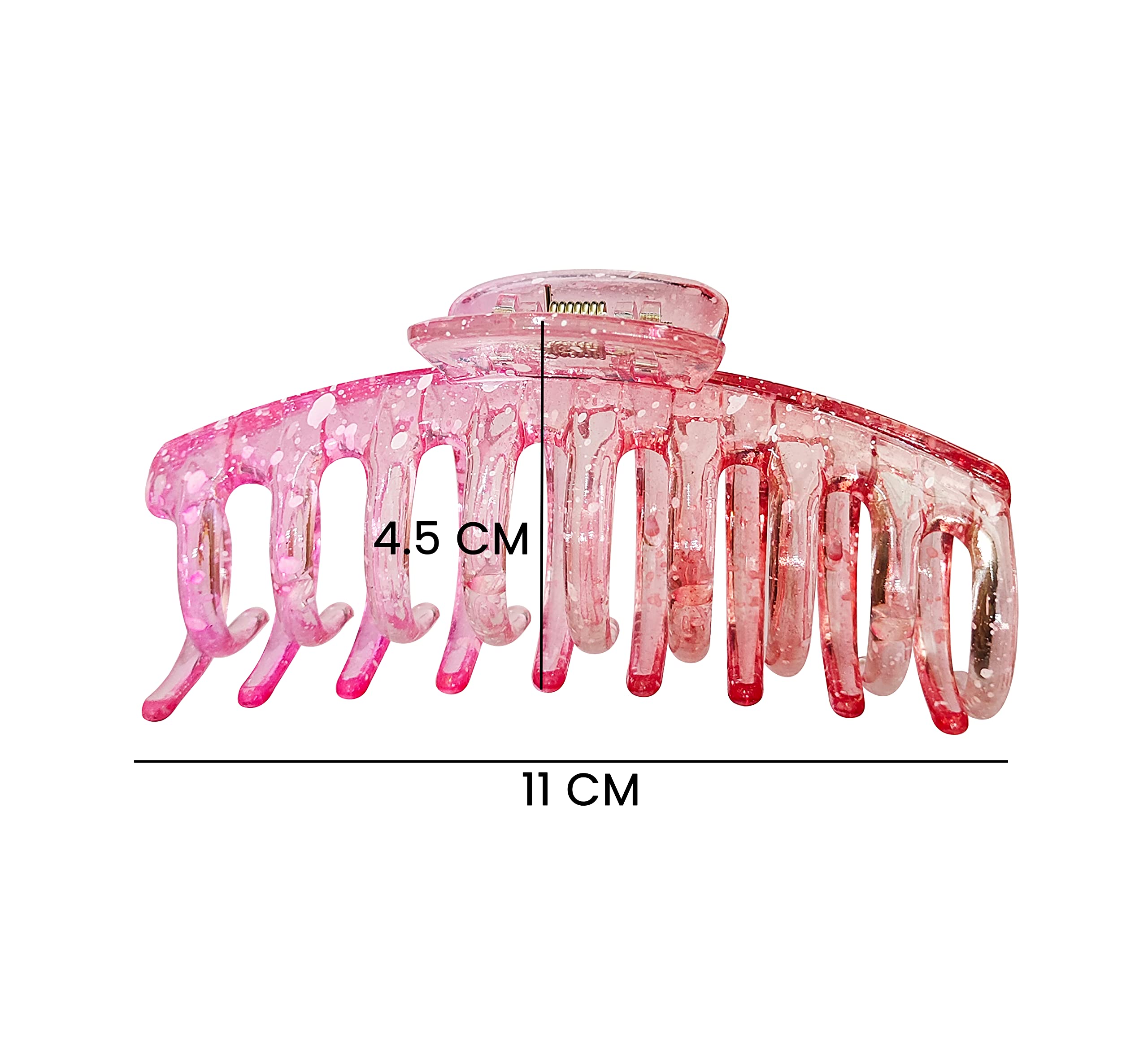 Korean Style Large Hair Claw Clip - RedChimes Thick Hair Clutcher for Women & Girls (6 Pack, Transparent Jumbo Clips) - Perfect for Updos, Ponytails & Everyday Hairstyles