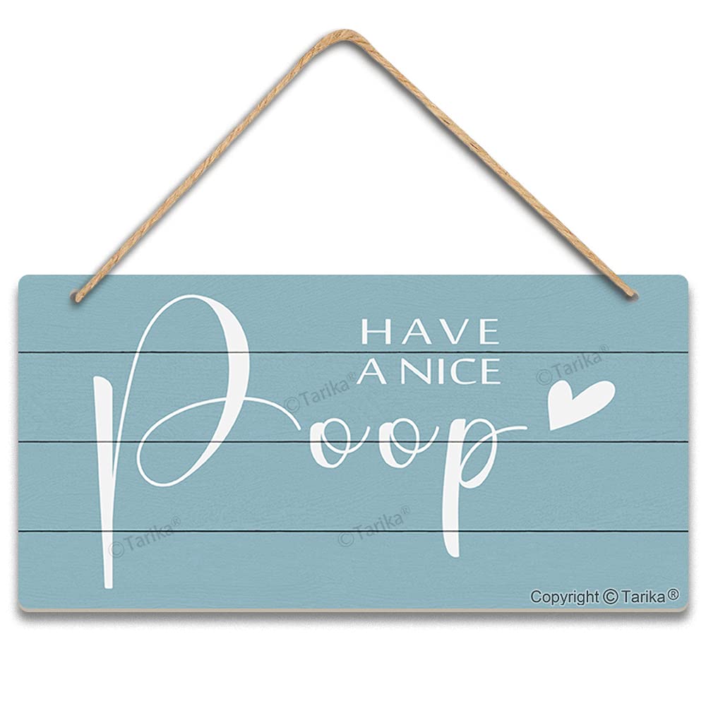 Funny 'Have A Nice Poop' Wooden Sign - 5x10 Inches Bathroom Wall Decor, Toilet Humor Plaque, Unique Housewarming Gift for Porch or Home - Perfect for Bathroom, Restroom & Powder Room Decorations