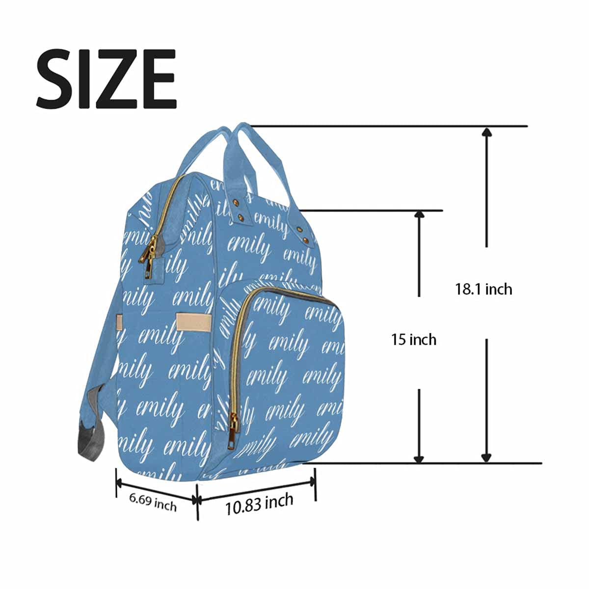 **Personalized Monogram Diaper Bag Backpack - Custom Name Baby Diaper Bag for Boys & Girls, Waterproof Multifunctional Travel Daypack - Perfect Gift for Moms, Ideal for Daycare, Travel & Outings**
