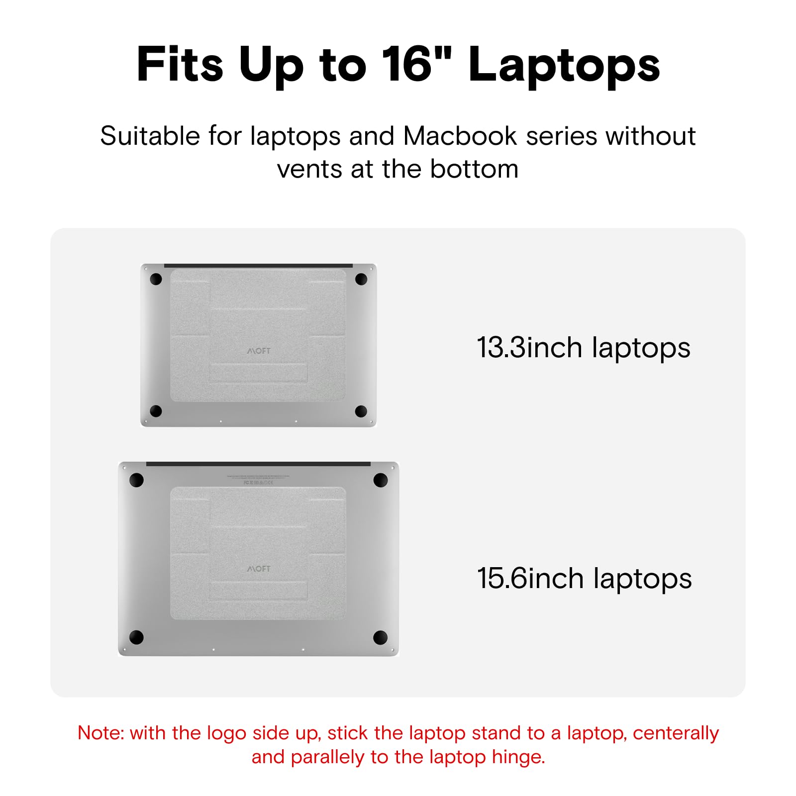 MOFT Adhesive Laptop Stand for Desk - Foldable & Portable Computer Stand with 2 Adjustable Angles for MacBook Air/Pro 11-16 Inch (Silver) | Perfect for Home Office, Coffee Shops & Travel Workspaces