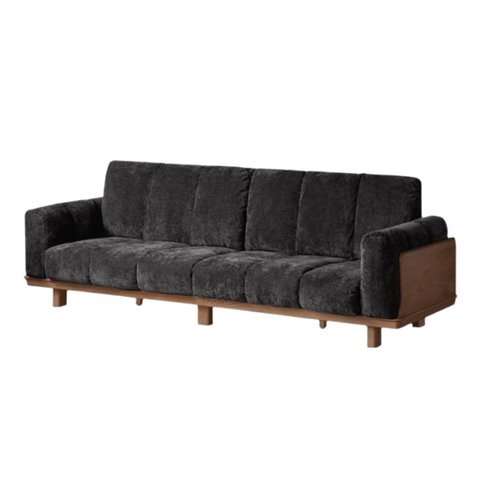 117.3x35.4x36.2 inch / 298x90x92 cm / Rich Dark Walnut Color / black walnut sofa chenille dark black