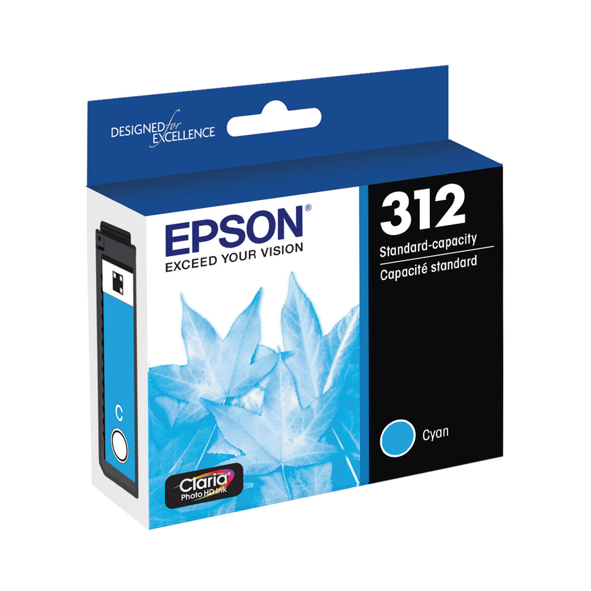 Epson 312 Claria Photo HD Cyan Ink Cartridge - Compatible with Select Expression Printers | High-Quality Photo Printing for Home & Office Use