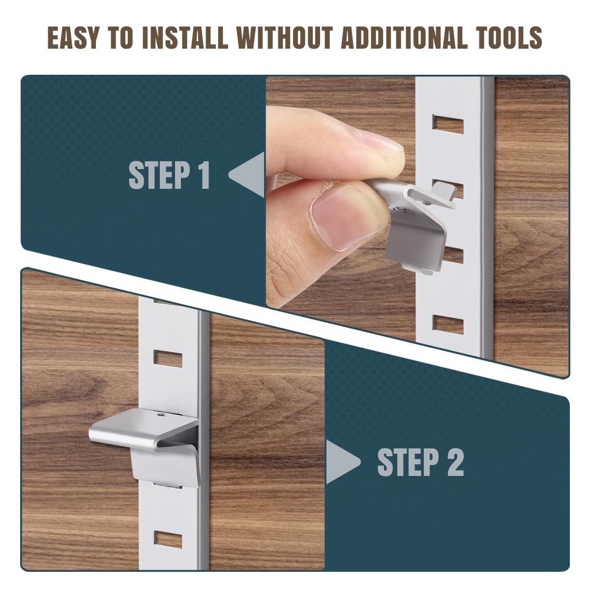 Lenink 28-Piece 256P-ZC Adjustable Shelf Brackets - Heavy Duty Metal & Wood Shelving Clips for Wall Mounted Storage - Perfect for Garage, Kitchen, and Retail Display Organization