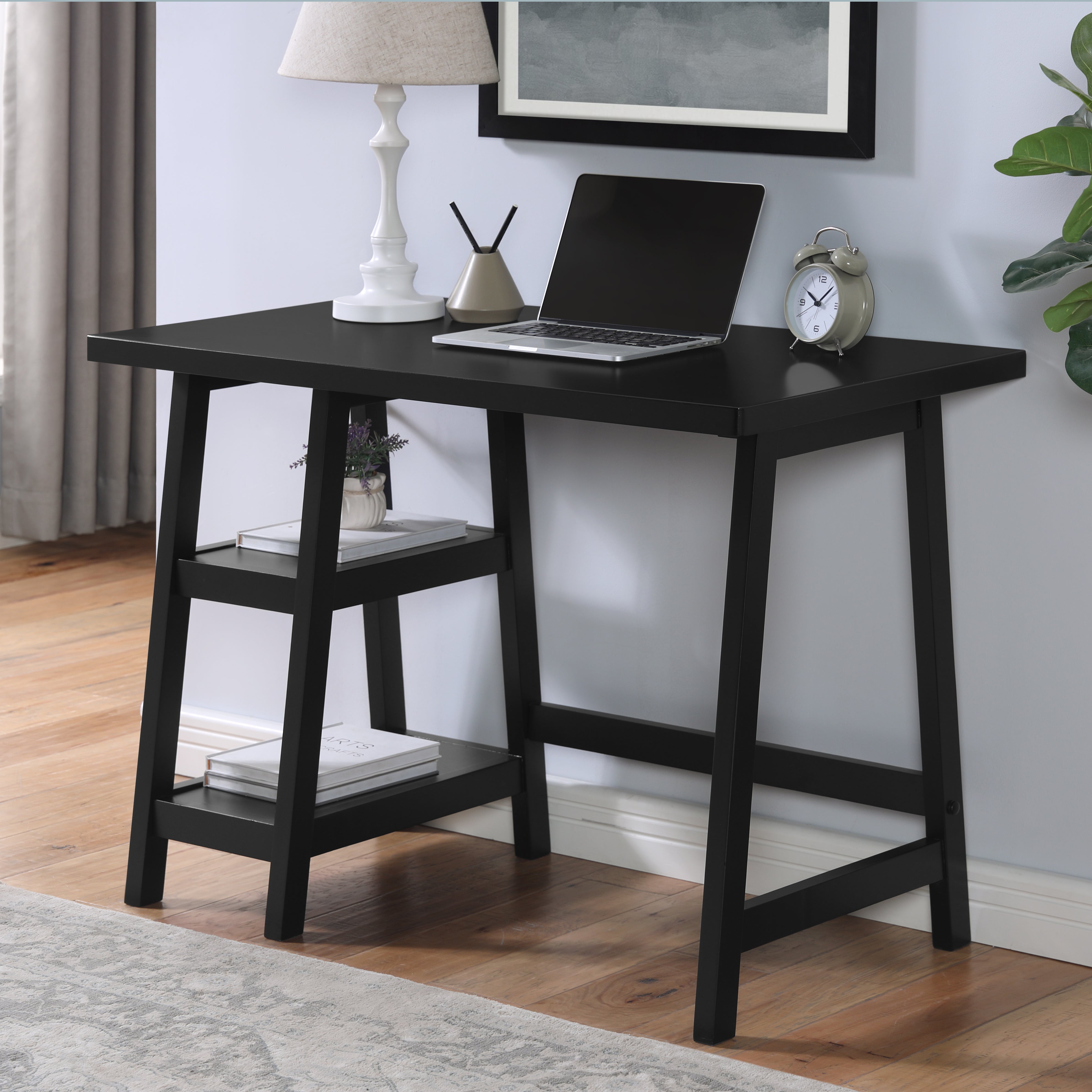 Redina Modern Wooden Writing Desk with Storage - Contemporary Home Office Desk for Study, Work, and Small Spaces | Stylish & Functional Workspace Solution