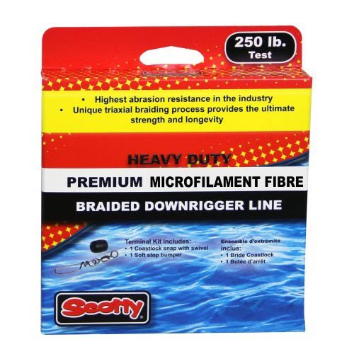Scotty 300 Ft. Premium Braided Fiber Downrigger Line with High-Visibility Color - Heavy Duty Fishing Line for Trolling, Deep Sea Fishing & Salmon Fishing - Perfect for Downriggers, Trolling Reels & Saltwater Fishing Gear