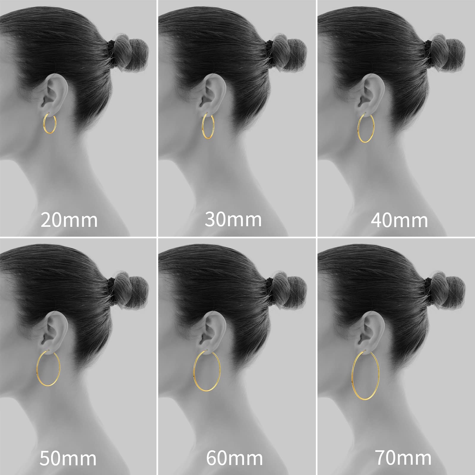 Gacimy 14K Gold Plated Hoop Earrings for Women - 925 Sterling Silver Post, Hypoallergenic Dangle Hoops - Perfect for Everyday Wear, Parties & Gifts