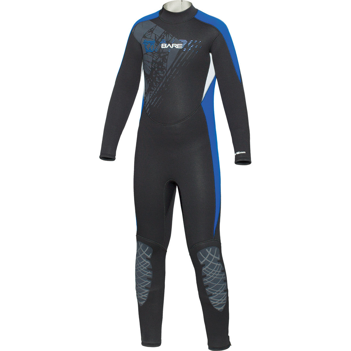 Bare Manta Full 7/6mm Kids Wetsuit in Blue - Perfect for Surfing, Swimming & Water Sports