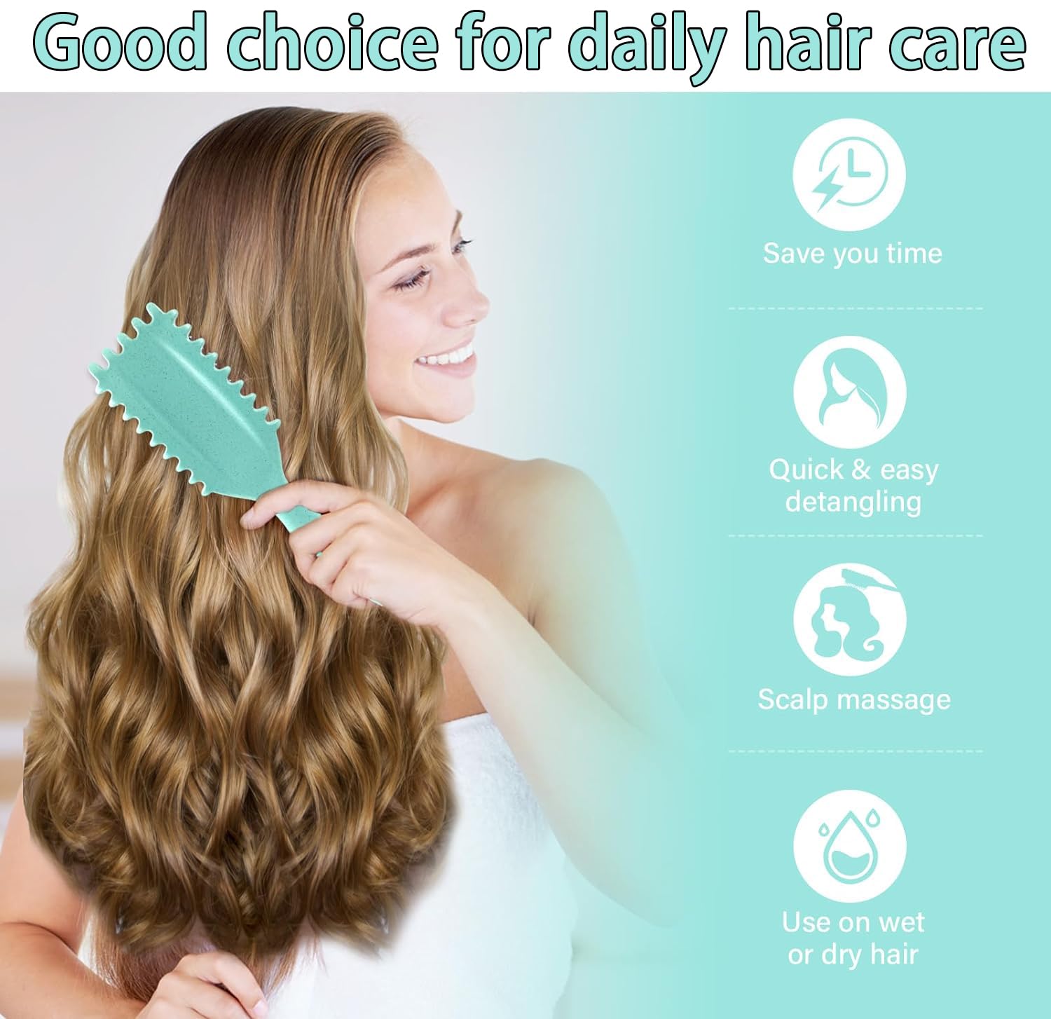 Best Hair Brush for Women & Men - Detangling Paddle Brush for Curly, Straight, Long & Short Hair - Flexible Hair Comb for Smooth Styling - Perfect for Daily Use, Travel & Salon Styling