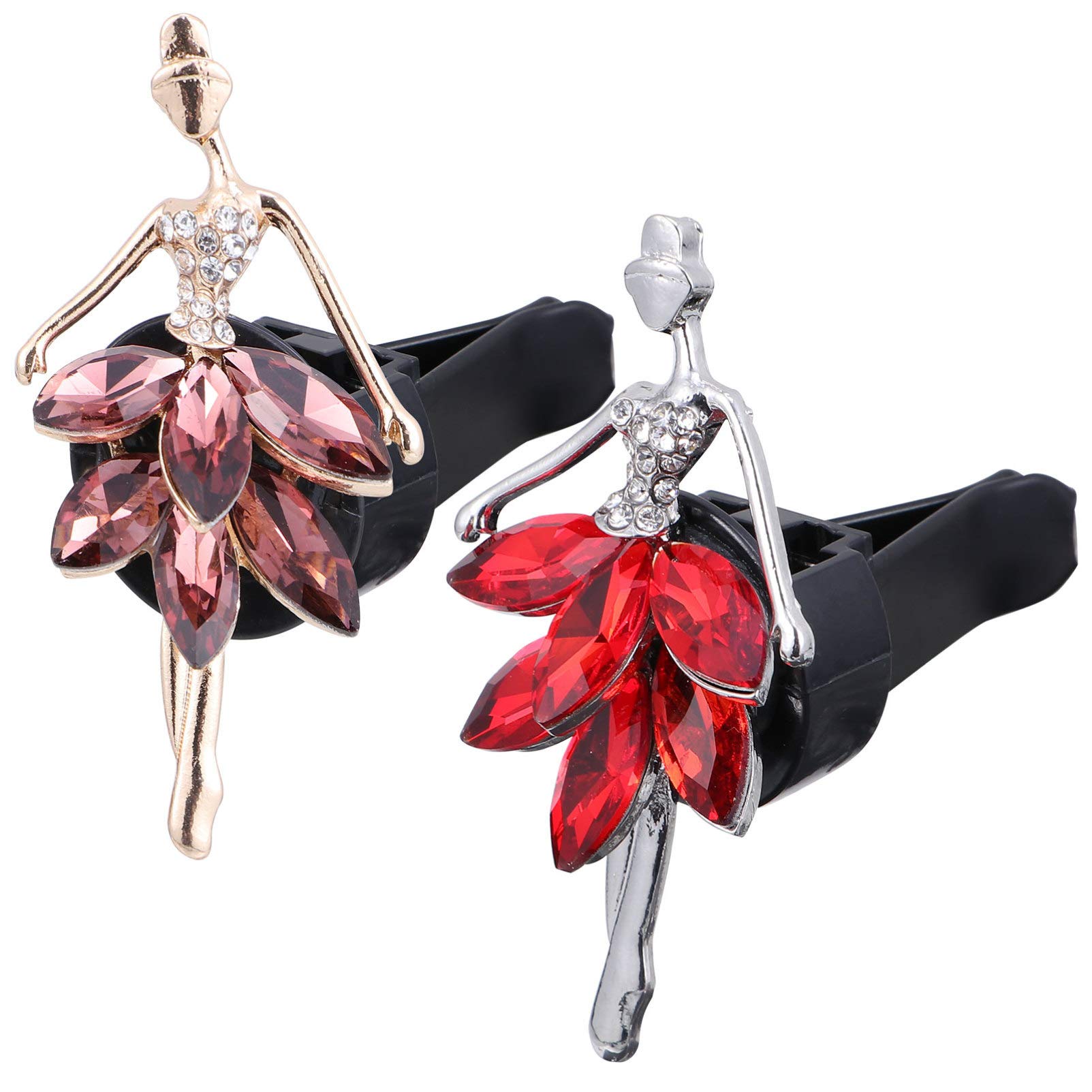 Wakauto 2-Pack Car Air Freshener Clip - Essential Oil Diffuser for Car Vents, Metal Aroma Vent Clip with Decorative Design | Perfect for Freshening Your Car, Office or Home