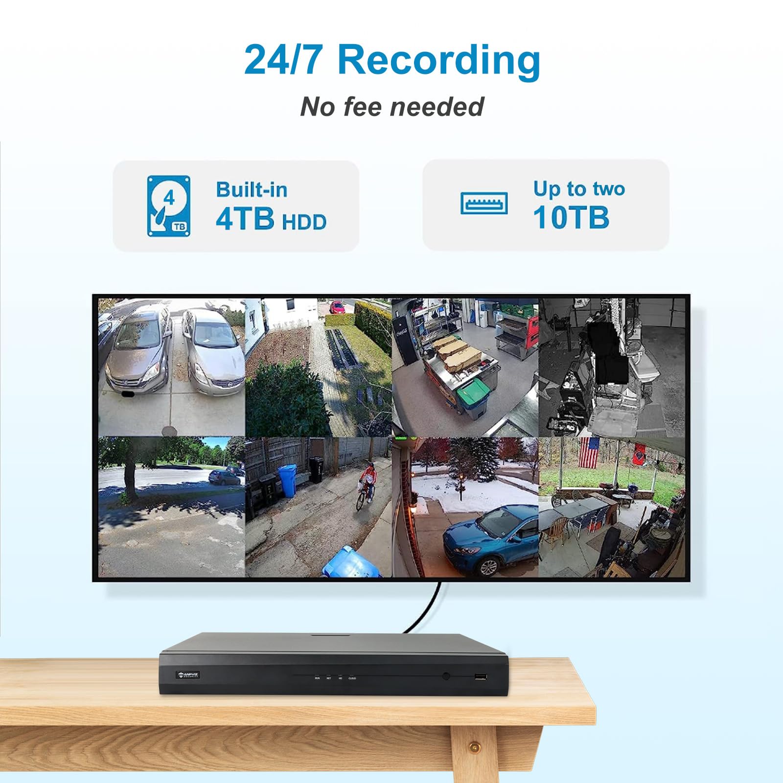**Anpviz 4K 16CH PoE NVR Security System with Pre-Installed 4TB HDD - H.265+ 8MP/6MP/5MP/4MP/1080P IP Camera Support for Business & Home Surveillance - Ideal for Office, Retail & Warehouse Security**