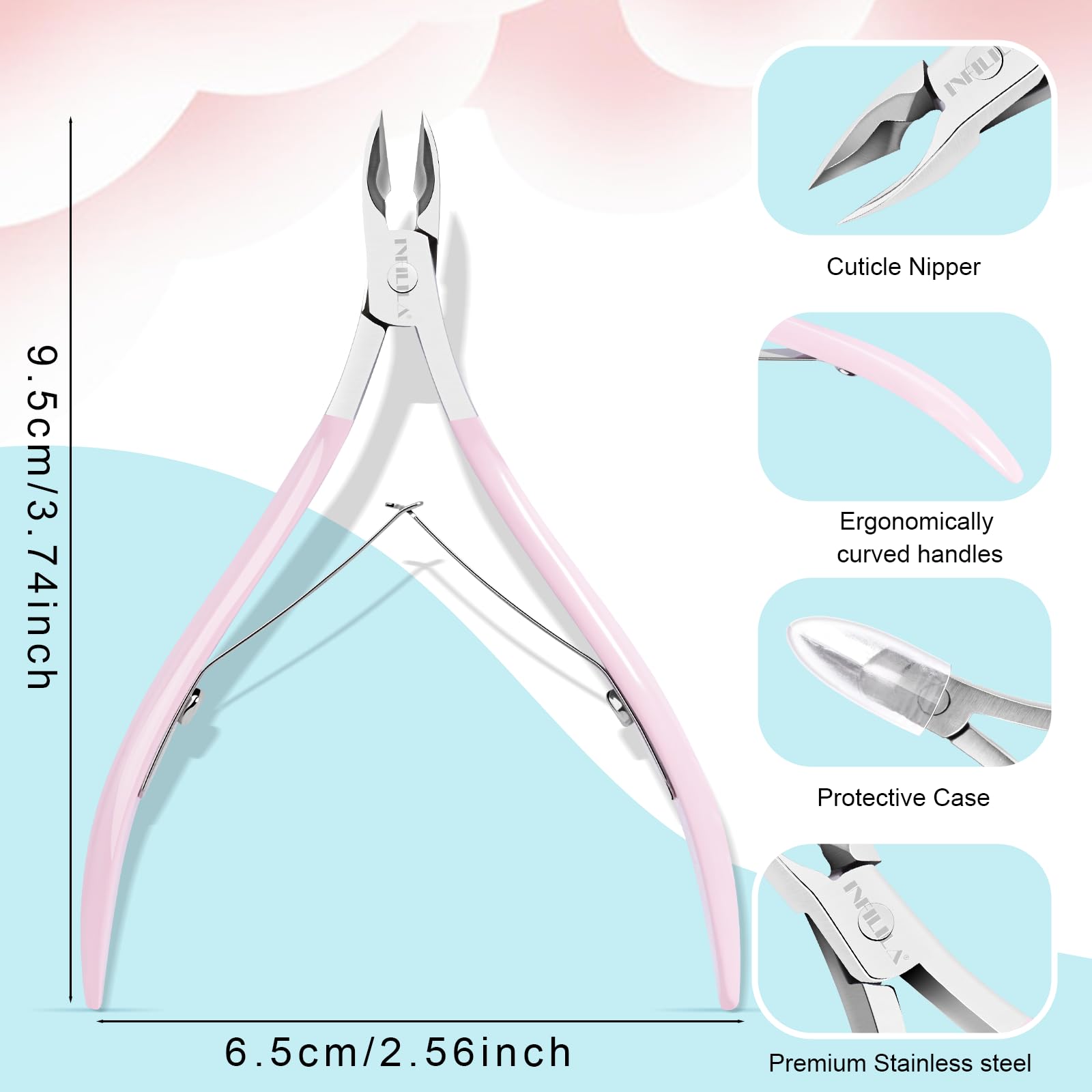 Professional Stainless Steel Cuticle Trimmer & Clippers for Women - Ultra Sharp Full Jaw Nippers for Precise Nail Care - Perfect Gift for Nail Salons, DIY Manicures & Home Use - Ideal for Gel, Acrylic & Natural Nails