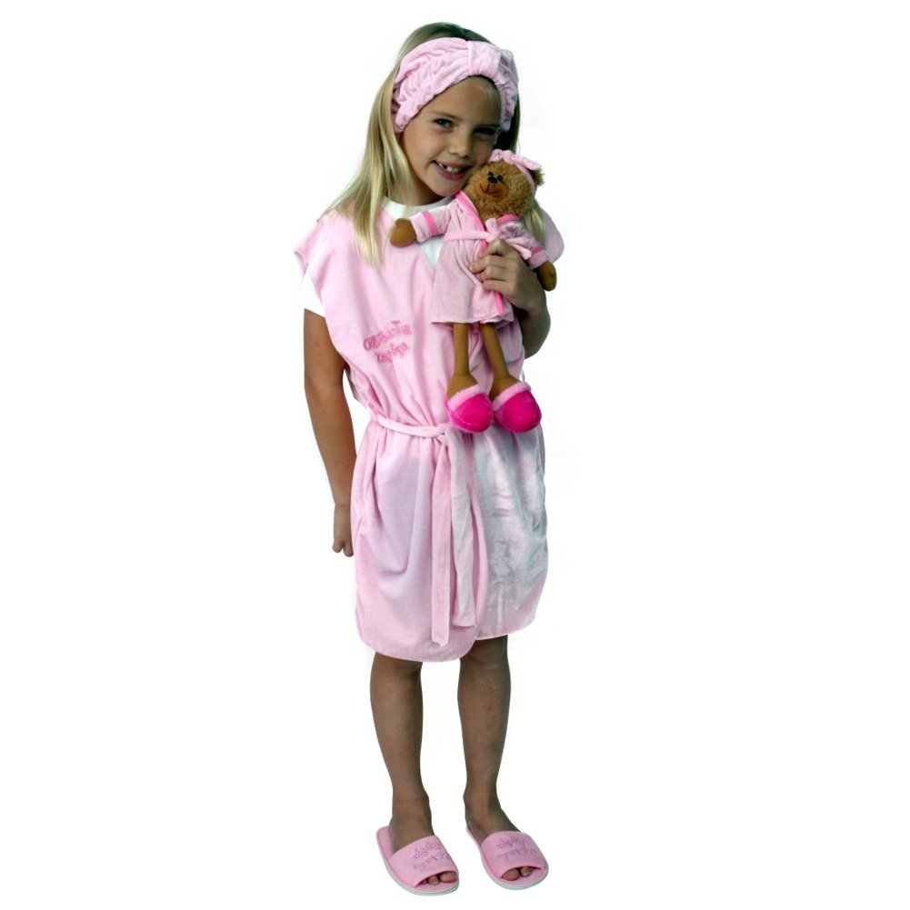 Girls Spa Robe & Headband Set - 8 Pack for Kids Birthday Party, Sleepover, and Relaxation at Home