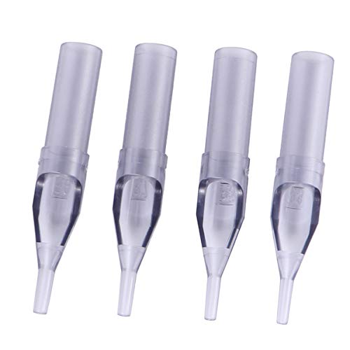 Healifty 4 Sets 200Pcs Disposable Tattoo Needle Tubes & Nozzle Tips - 3RT,5RT,7RT,9RT Sizes for Microblading & Permanent Makeup - Professional Tattoo Supplies for Artists & Beginners - Perfect for Eyebrows, Lips & Body Art